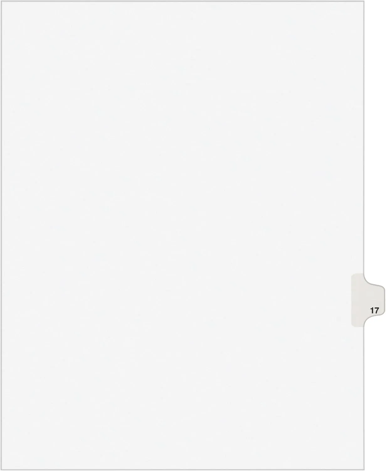 Avery Legal Dividers, Premium Individual Tab Titles, Letter Size, Side Tabs, 17, Pack of 25 (01017)
