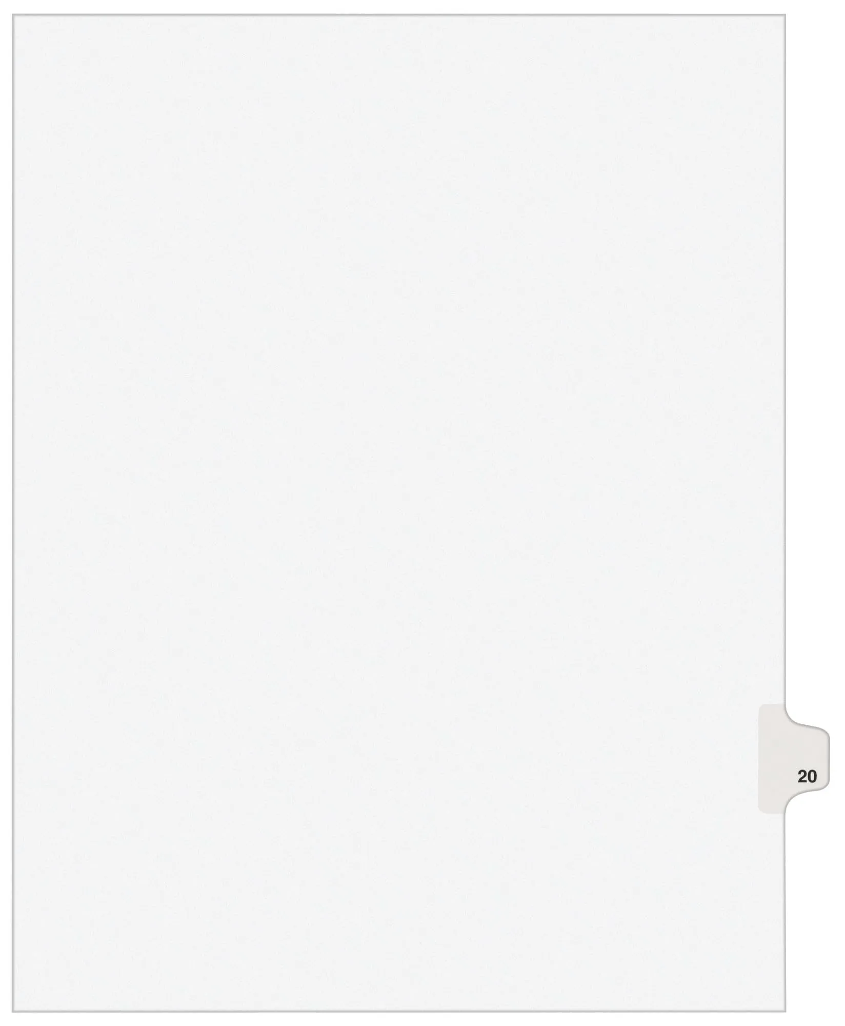 Avery Legal Dividers, Individual Side Tabs, Letter Size, 20, Pack of 25 (01020)