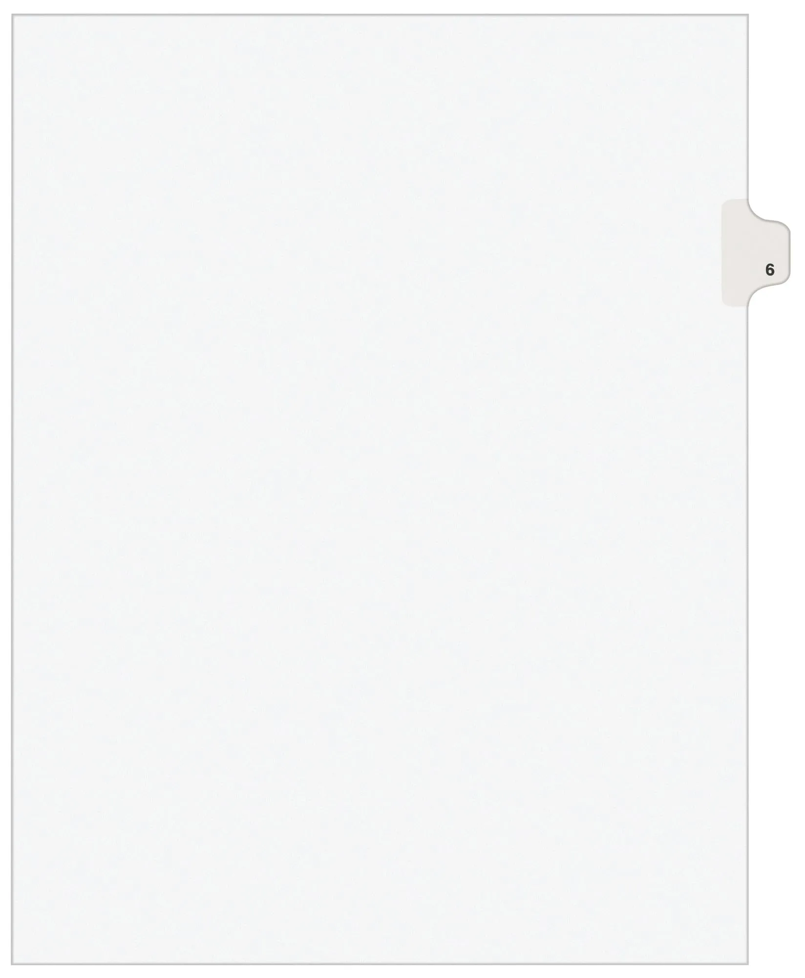 Avery Individual Legal Dividers, Letter Size, Side Tab #6, Pack of 25