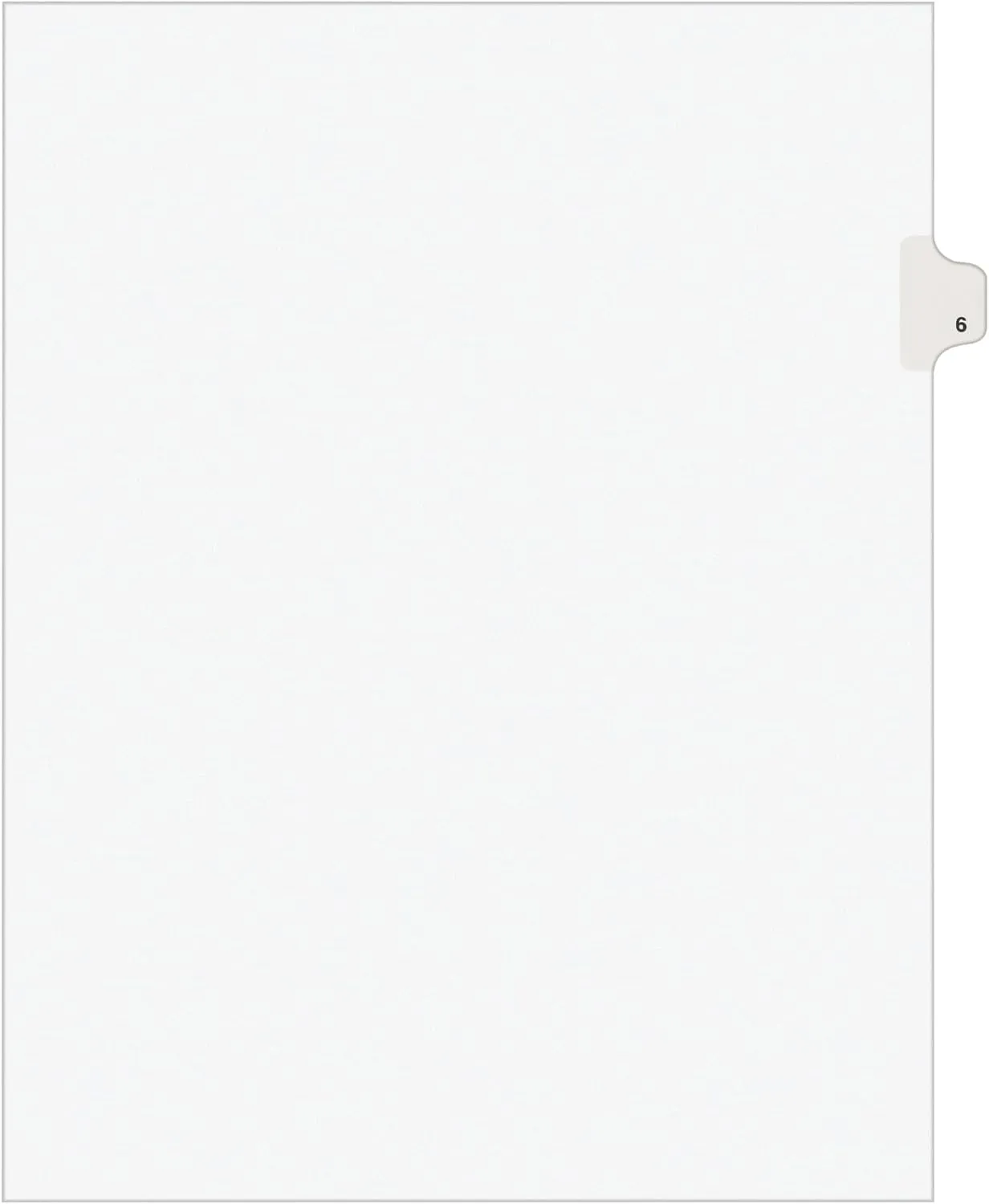 Avery Individual Legal Dividers, Letter Size, Side Tab #6, Pack of 25