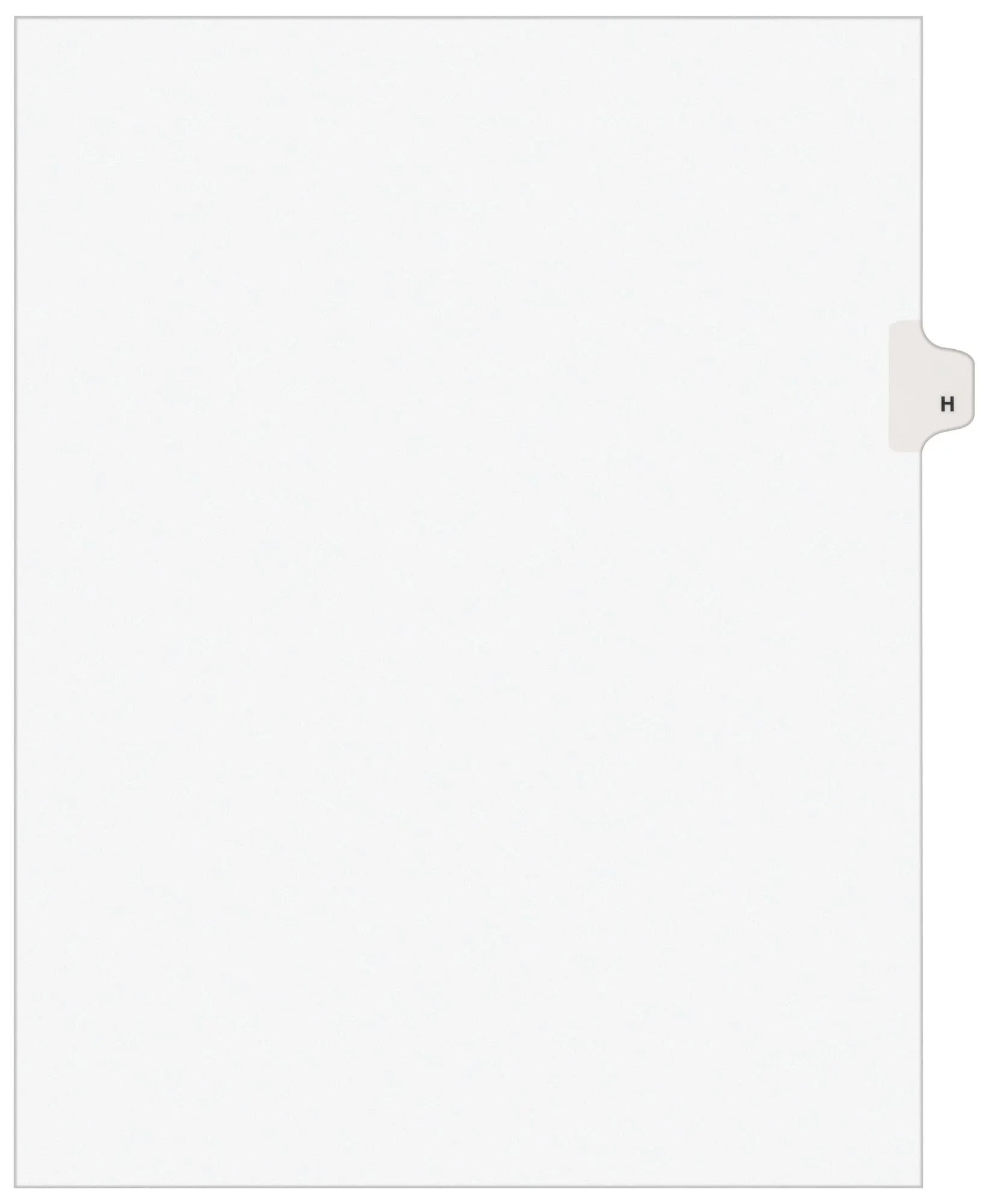 Avery Legal Dividers, Premium Individual Tab Titles, Letter Size, Side Tabs, H, Pack of 25 (01408)
