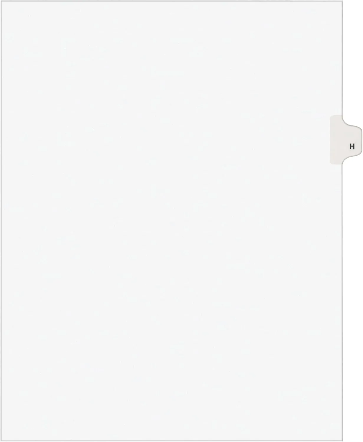 Avery Legal Dividers, Premium Individual Tab Titles, Letter Size, Side Tabs, H, Pack of 25 (01408)