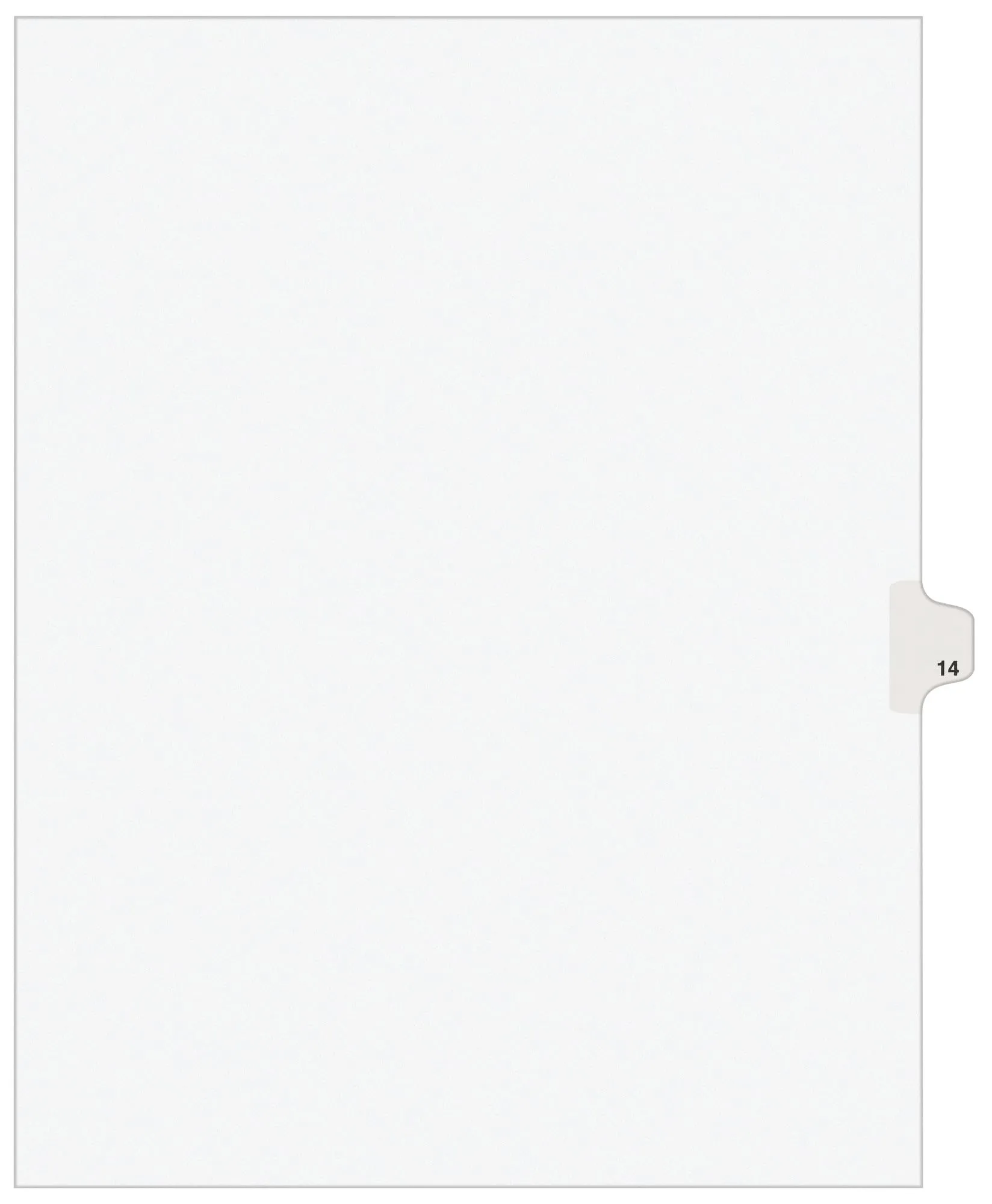 Avery Individual Legal Exhibit Dividers, Avery Style, 14, Side Tab, 8.5 x 11 inches, Pack of 25 (11924)