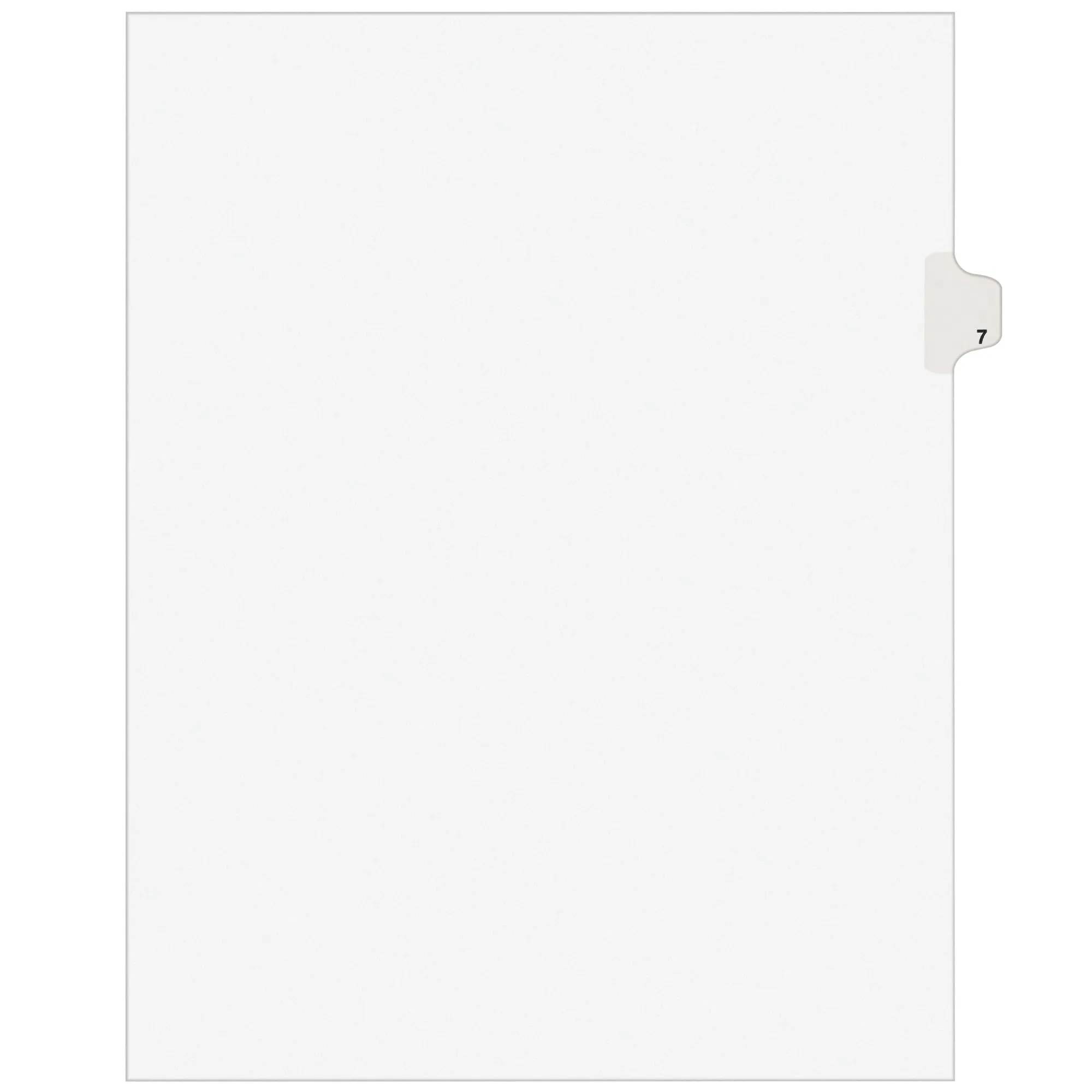 Avery Unpunched Legal Exhibit Dividers, Avery Style Helvetica Bold Type, Letter Size, Individual Side Tab #7, 25 Total (11917)