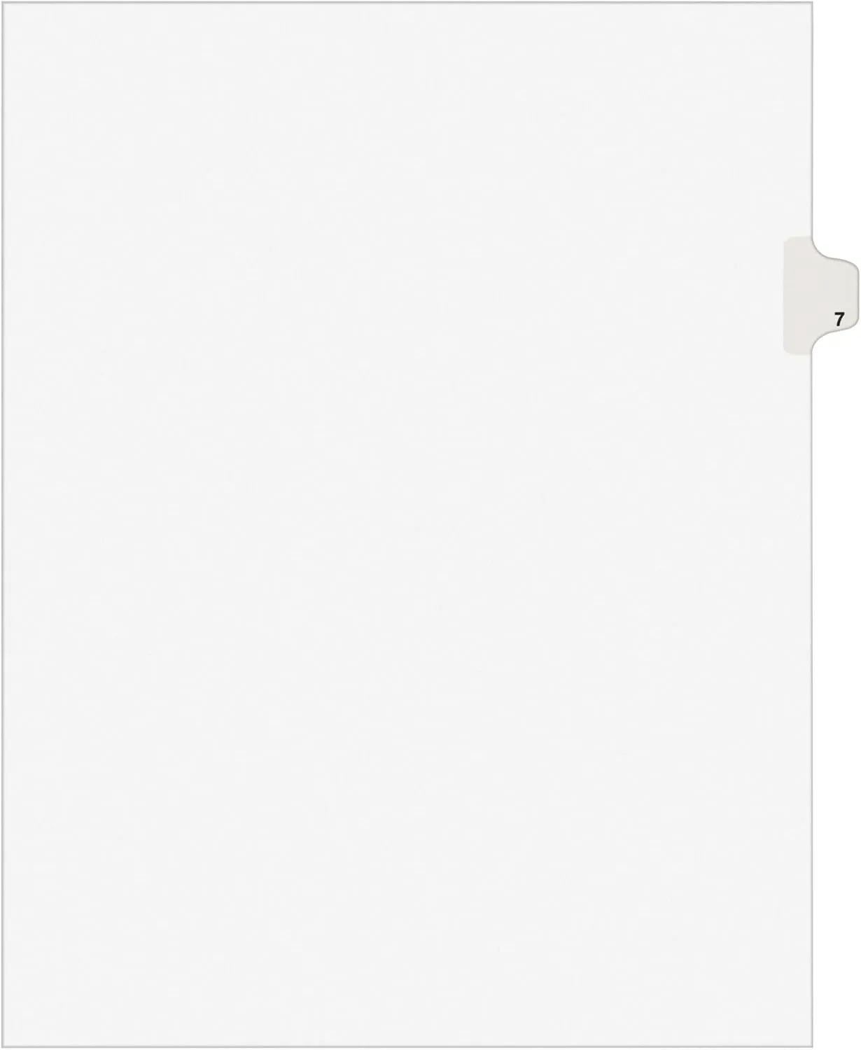Avery Unpunched Legal Exhibit Dividers, Avery Style Helvetica Bold Type, Letter Size, Individual Side Tab #7, 25 Total (11917)