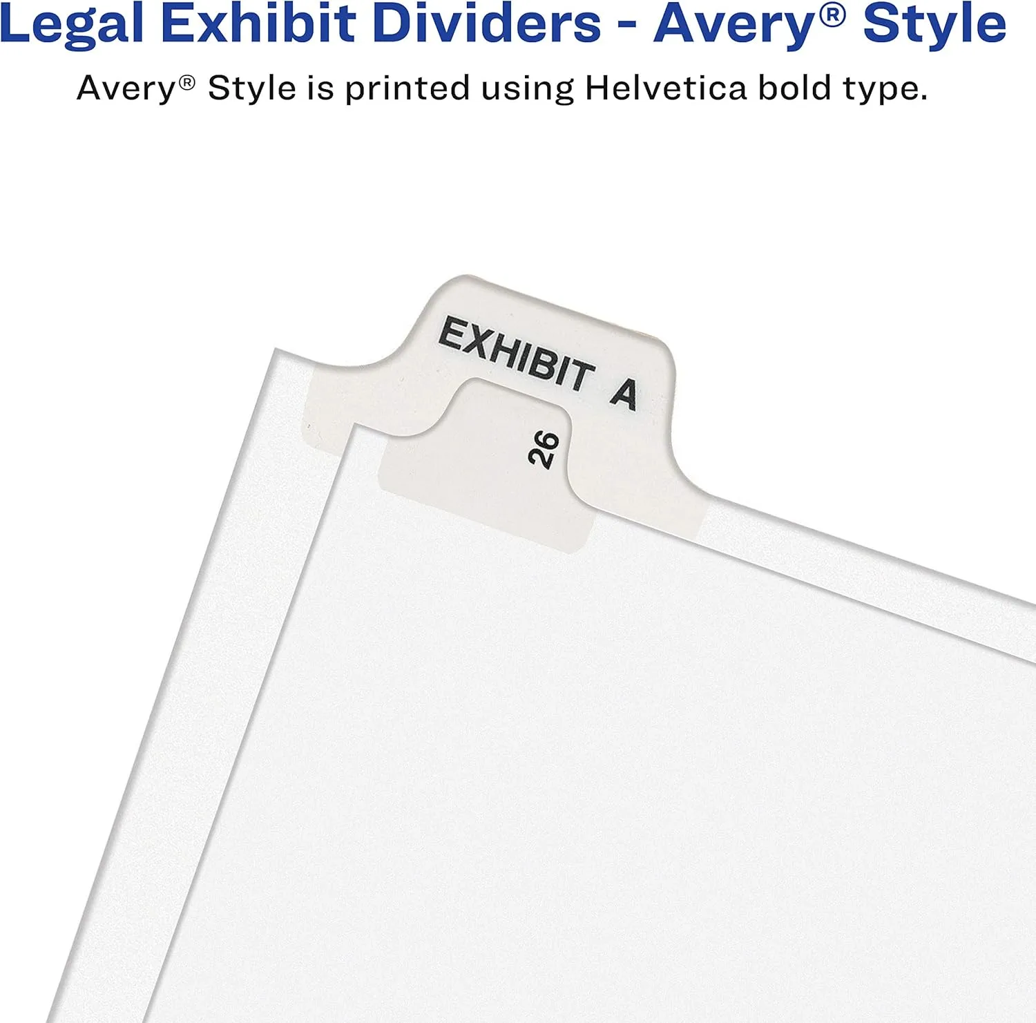 Avery Legal Dividers, Standard Collated Sets, Tabs 101-125, White, Pack of 2
