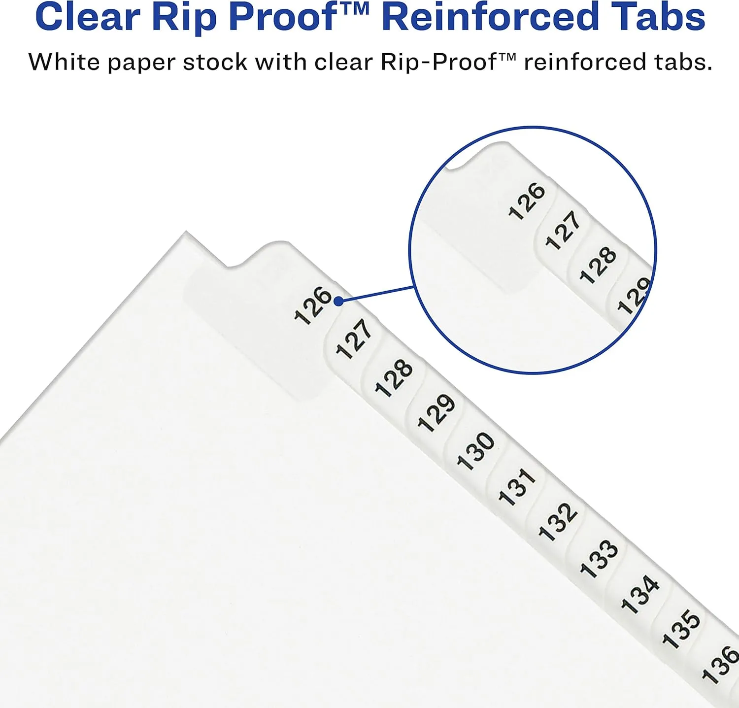Avery Legal Dividers, Standard Collated Sets, Tabs 101-125, White, Pack of 2