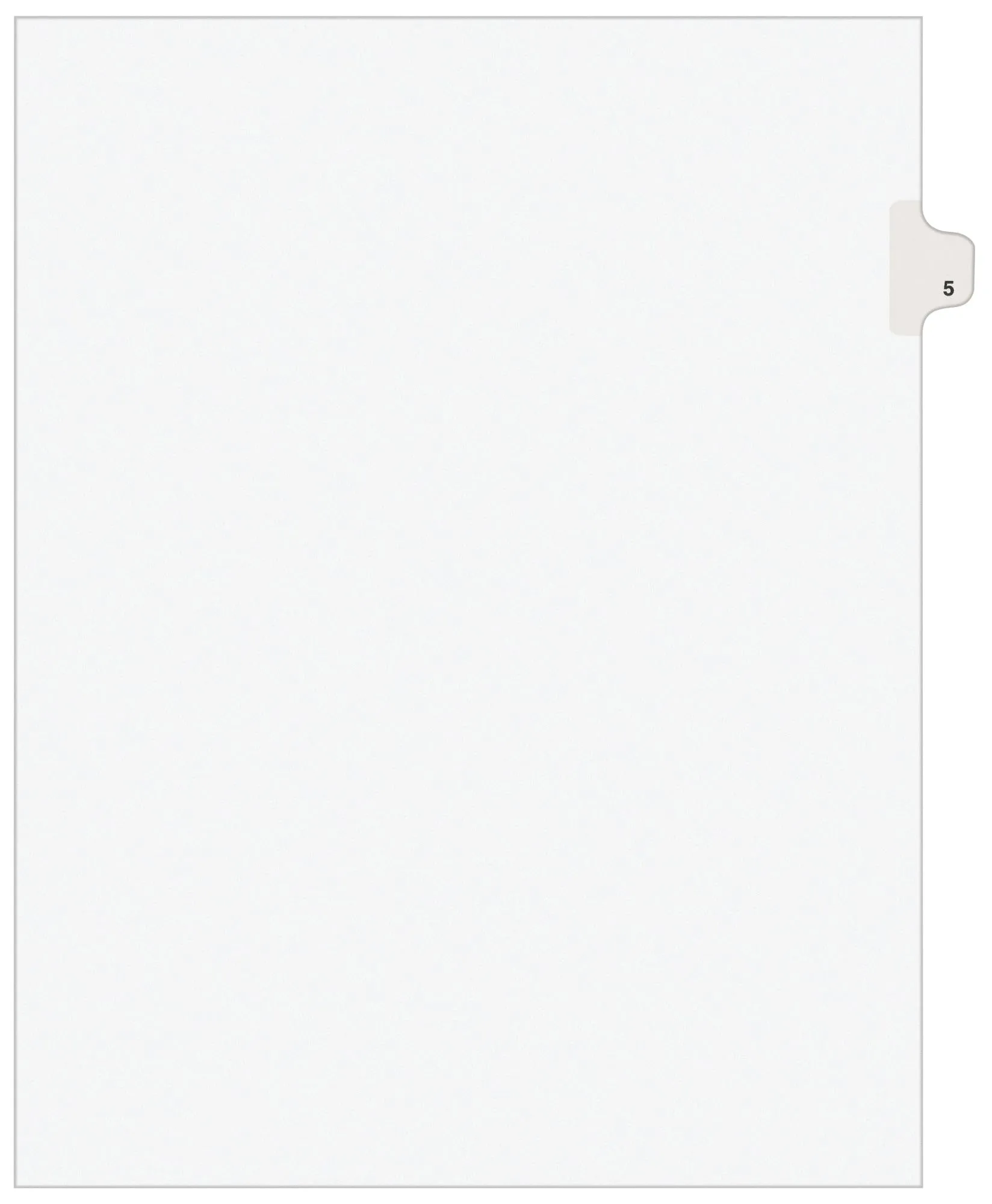 Avery Individual Legal Exhibit Dividers, Side Tab, #5, Letter Size, Pack of 25