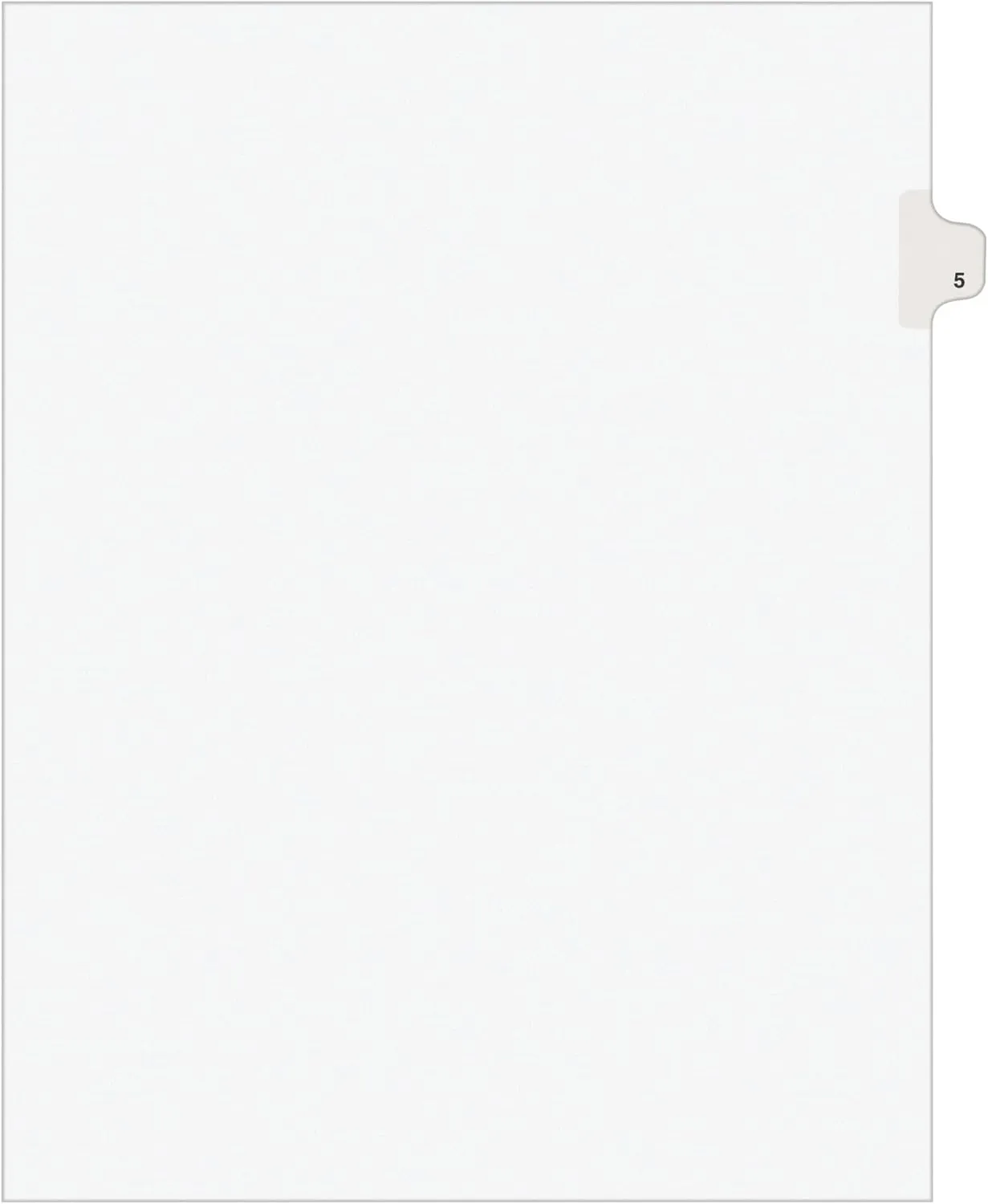 Avery Individual Legal Exhibit Dividers, Side Tab, #5, Letter Size, Pack of 25