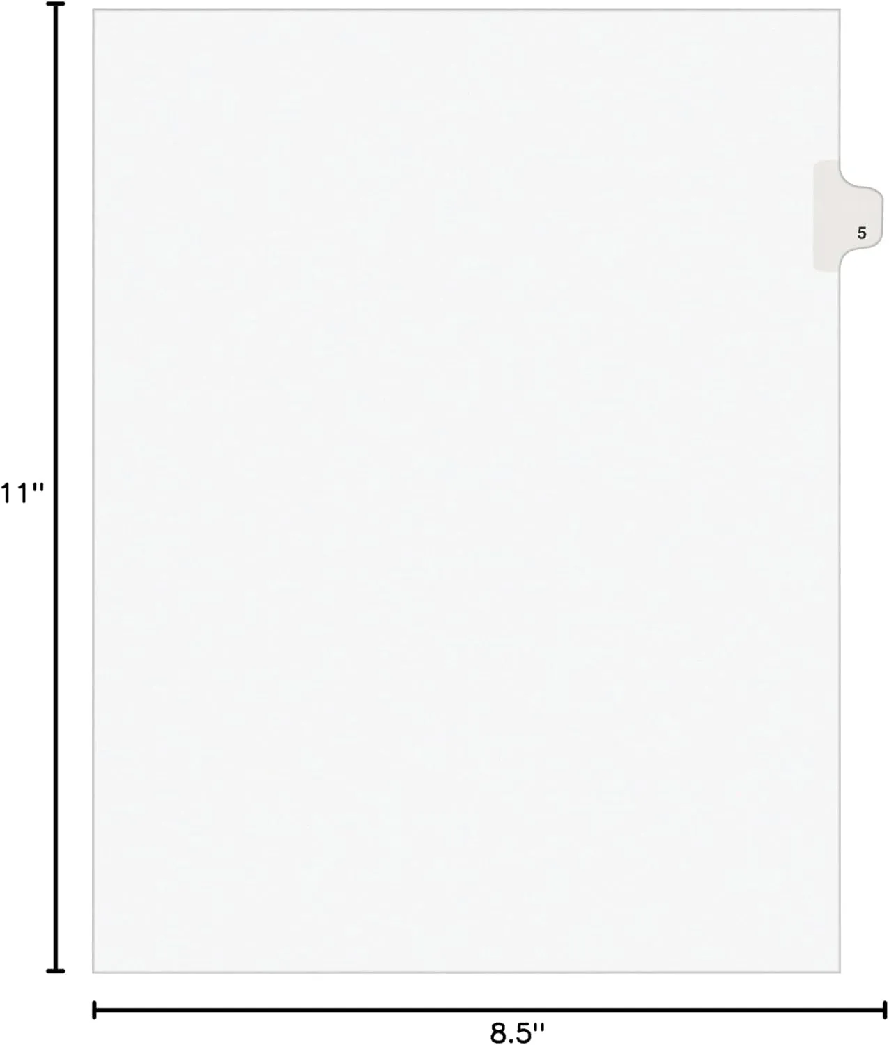 Avery Individual Legal Exhibit Dividers, Side Tab, #5, Letter Size, Pack of 25