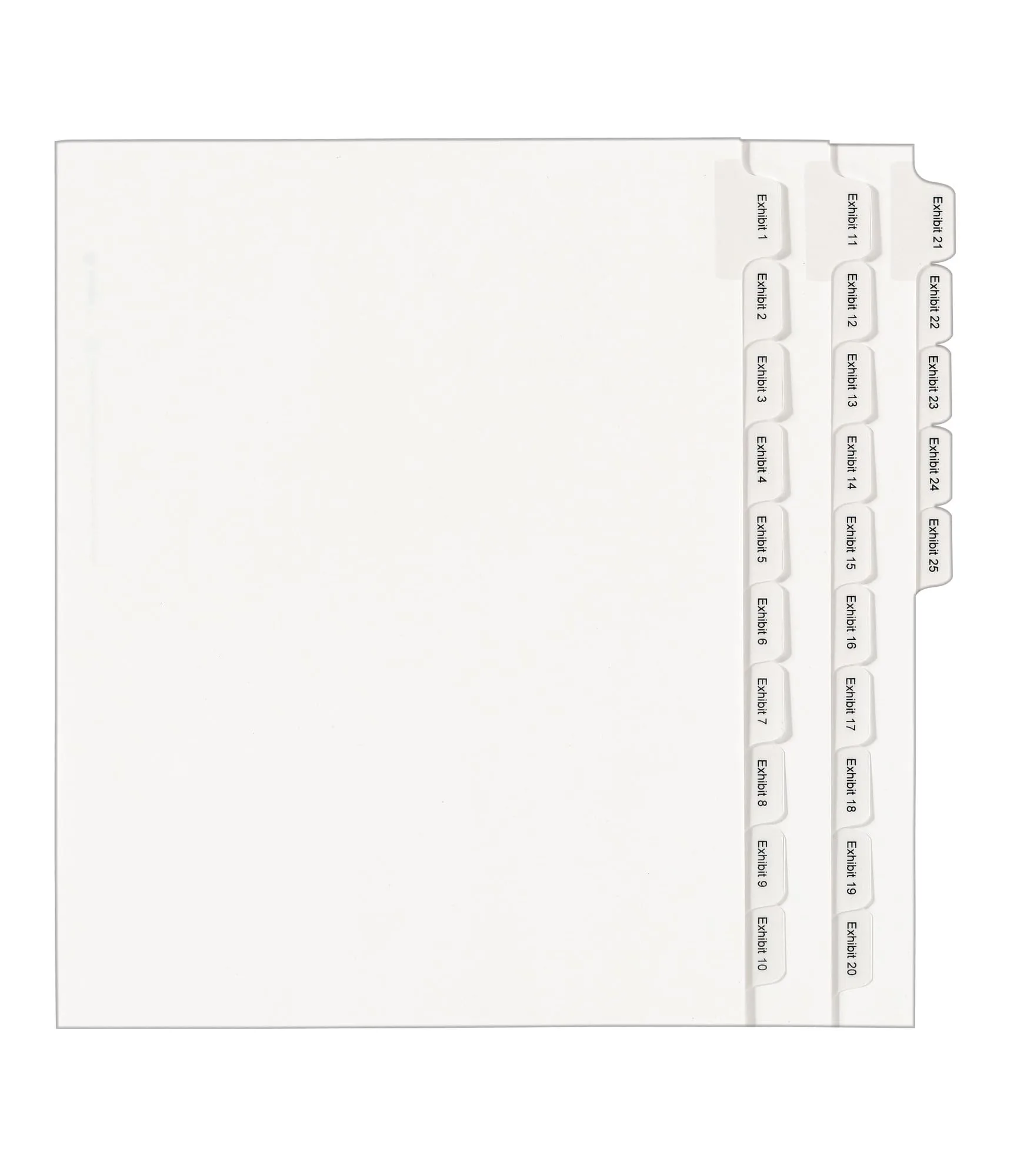 Avery Collated Legal Exhibit Dividers, Allstate Style, Exhibit 1-25, Side Tab, 8.5 x 11 inches, 1 Set (82106)