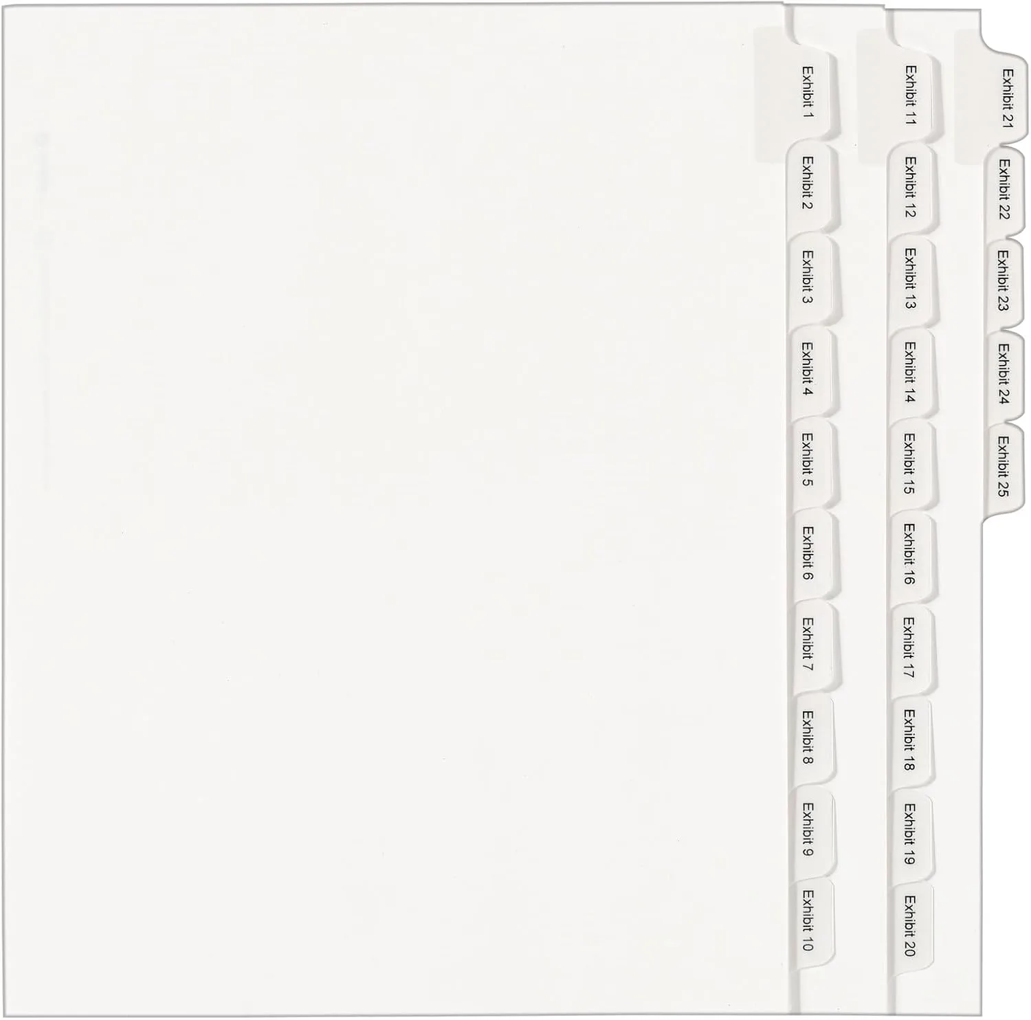 Avery Collated Legal Exhibit Dividers, Allstate Style, Exhibit 1-25, Side Tab, 8.5 x 11 inches, 1 Set (82106)