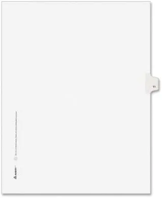 Avery Individual Legal Exhibit Dividers, Avery Style, 11, Side Tab, 8.5 x 11 inches, Pack of 25 (11921)