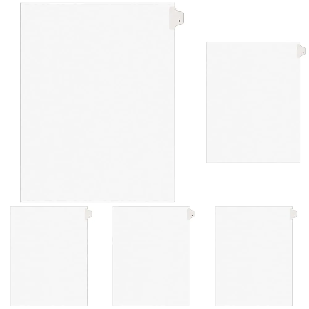Avery Individual Legal Exhibit Dividers, Avery Style, #1, Side Tab, Letter Size, Pack of 25