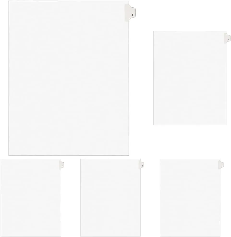 Avery Individual Legal Exhibit Dividers, Avery Style, #1, Side Tab, Letter Size, Pack of 25