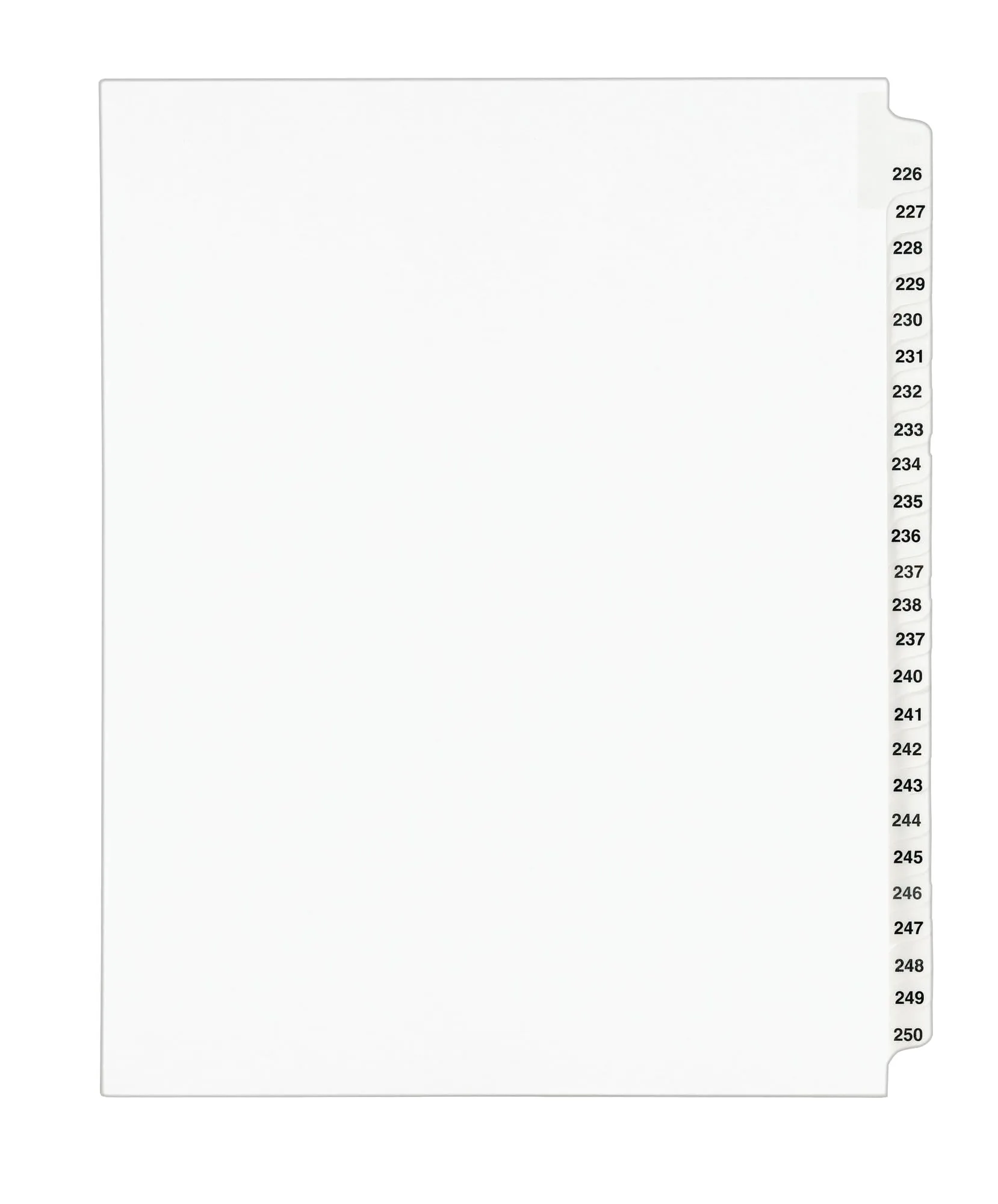 Avery Legal Dividers, Standard Collated Sets, Letter Size, Side Tabs, 226-250 (01339)