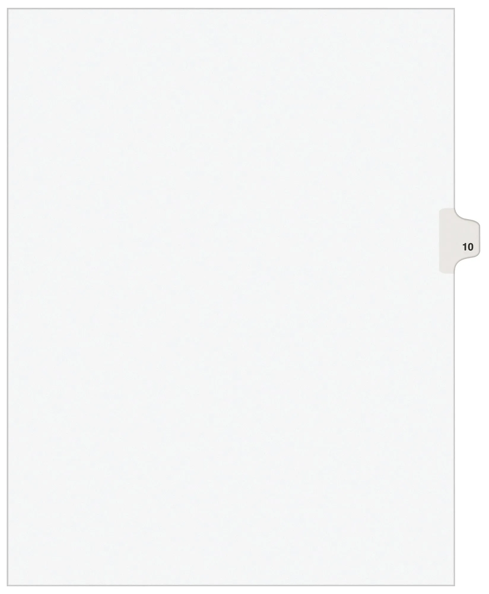 Avery Individual Legal Exhibit Dividers, Avery Style, 10, Side Tab, 8.5 x 11 Inches, Pack of 25 (11920)