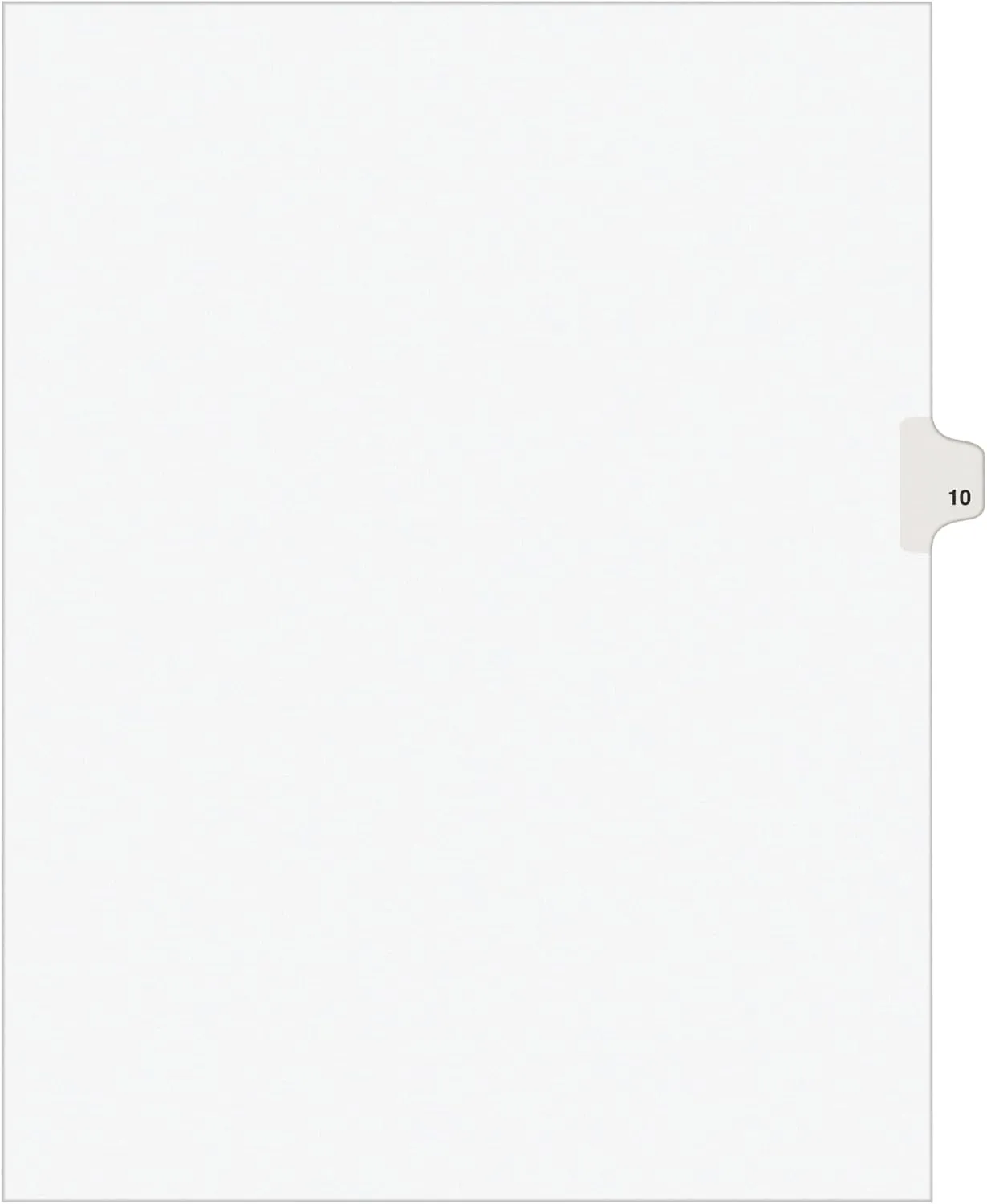 Avery Individual Legal Exhibit Dividers, Avery Style, 10, Side Tab, 8.5 x 11 Inches, Pack of 25 (11920)