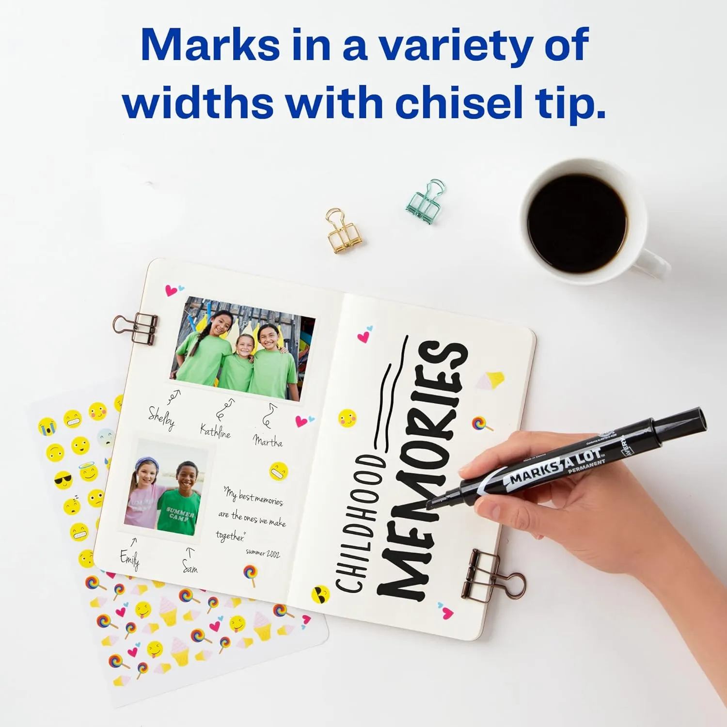 Avery Marks-A-Lot Black Chisel Tip Permanent Markers, 36 Pack