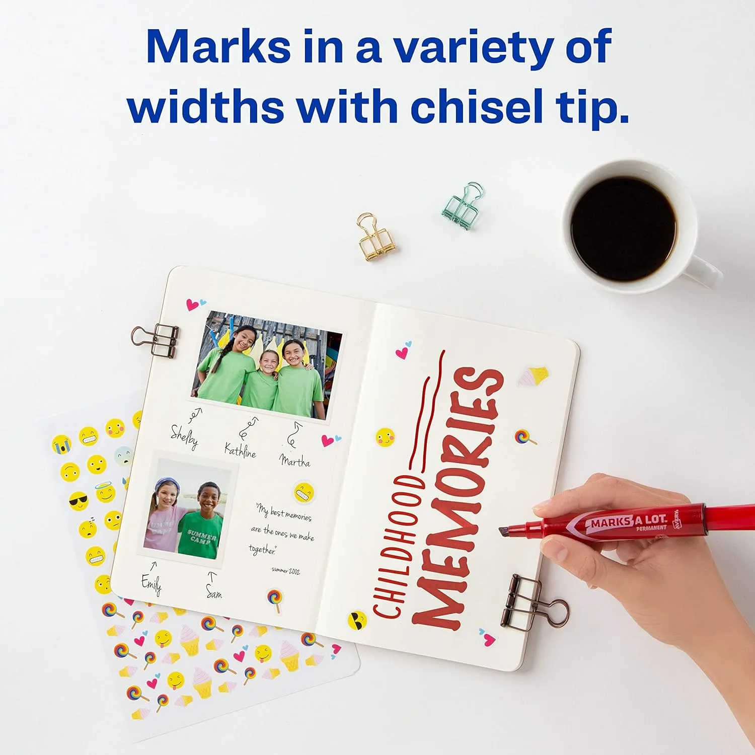 Avery Marks-A-Lot Permanent Chisel Tip Markers, Red, Pack of 12 (07887)