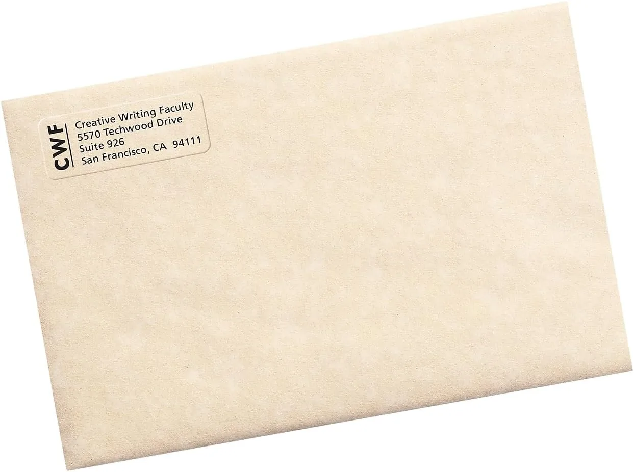 Avery Printable Return Address Labels with Sure Feed, 2/3" x 1-3/4", Matte Clear, 600 Blank Mailing Labels (15695)