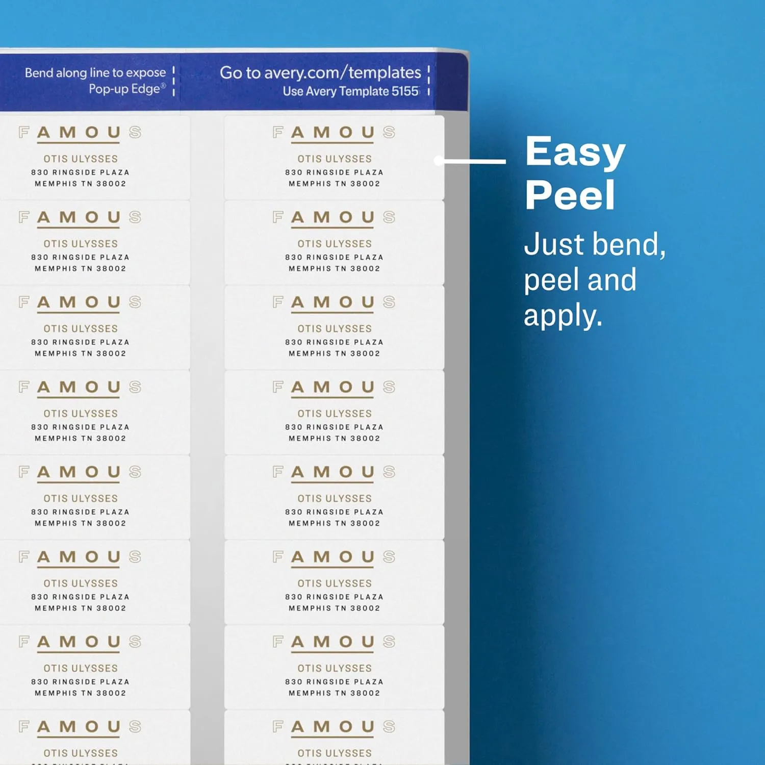 Avery Printable Return Address Labels with Sure Feed, 2/3" x 1-3/4", Matte Clear, 600 Blank Mailing Labels (15695)