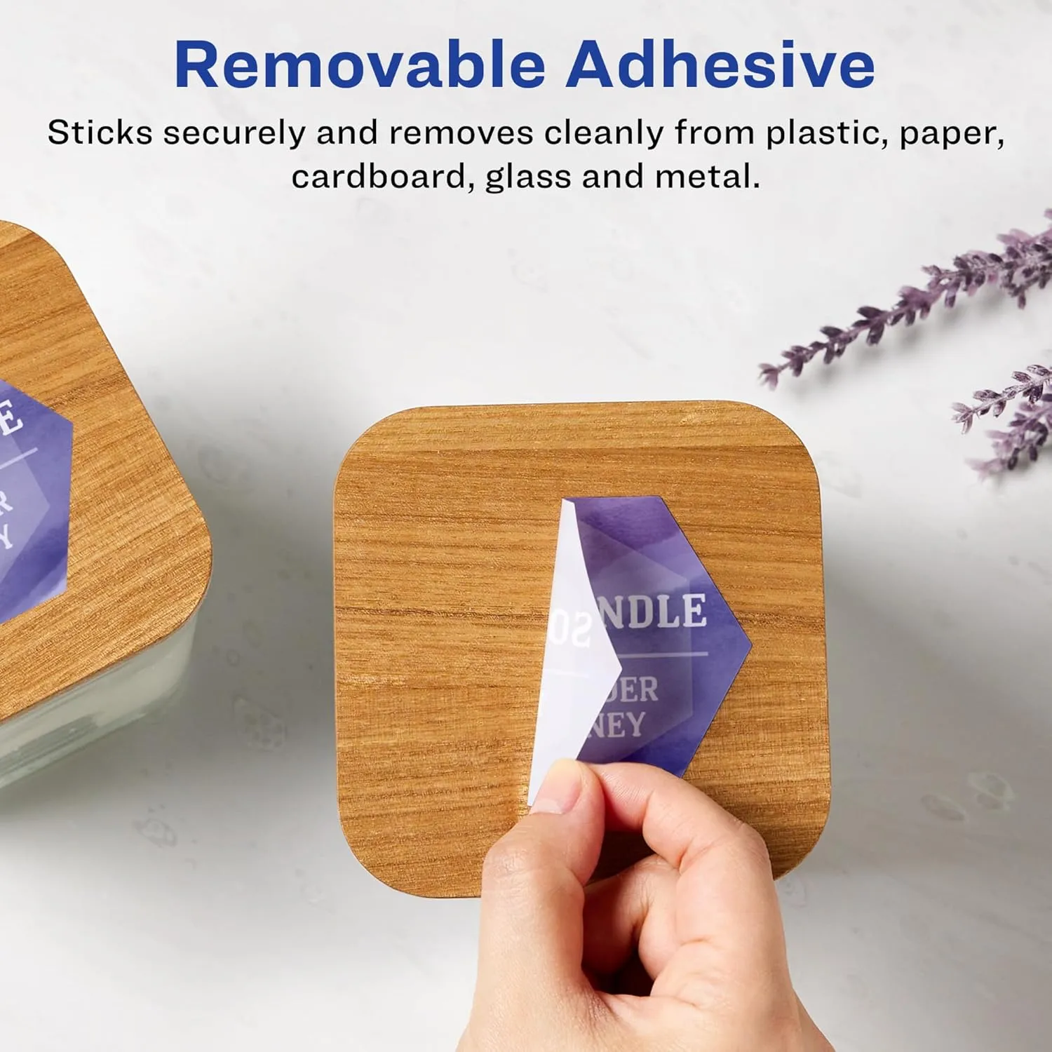 AVERY Matte White Removable Hexagon Labels, Sure Feed Technology, Print-to-The-Edge