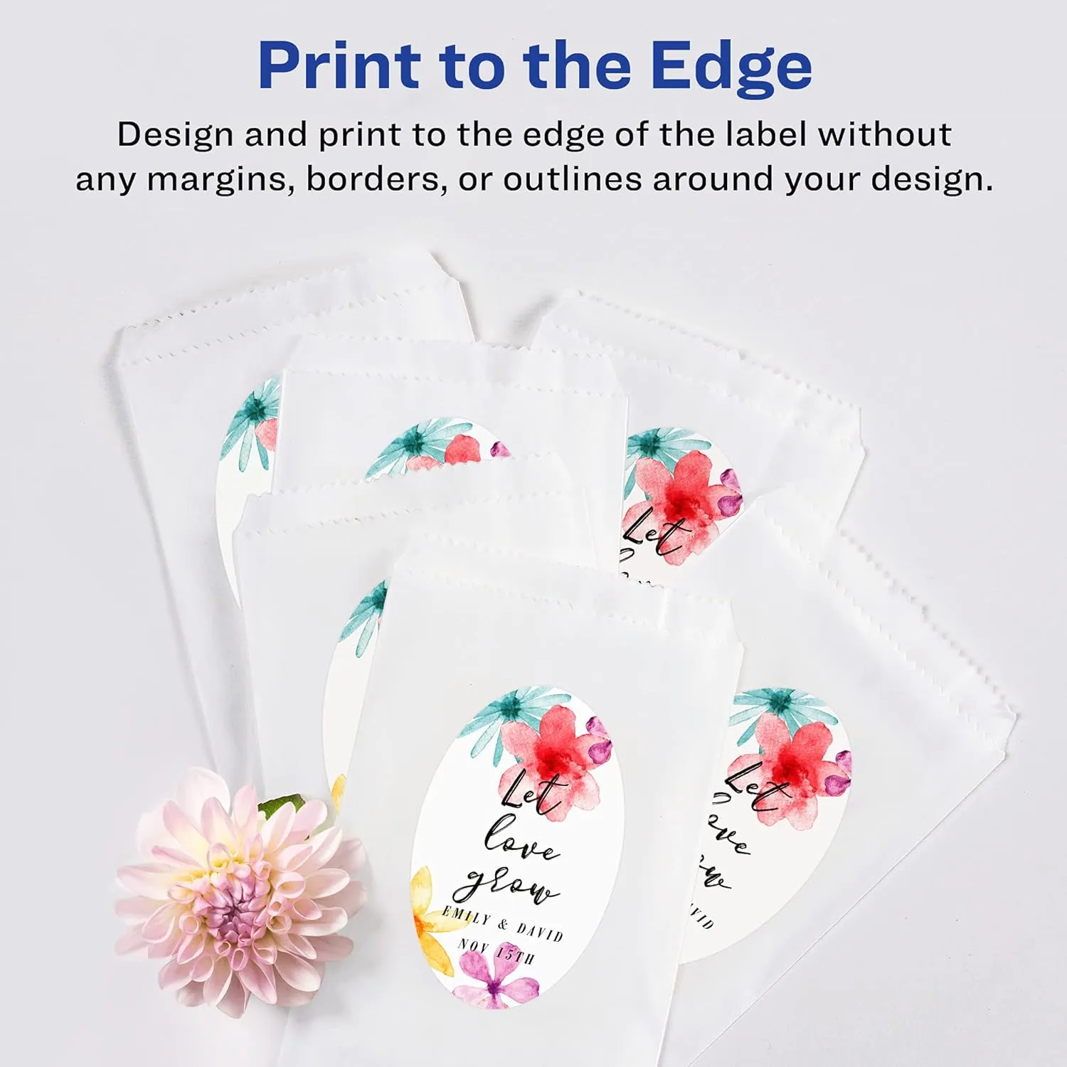 AVERY Matte White Oval Labels, Sure Feed Technology, 2" x 3-1/3"