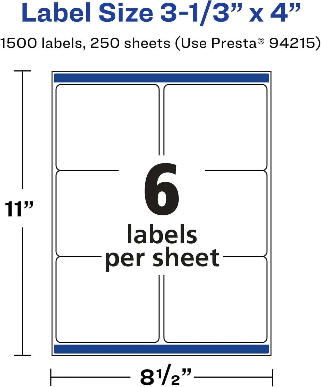 Avery Matte White Rectangle Labels, Sure Feed Technology, 3-1/3" x 4"
