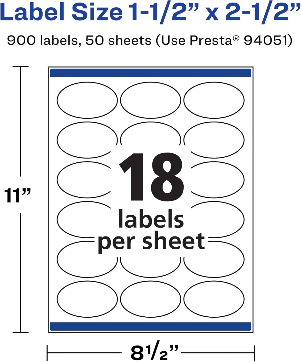 Avery Durable Waterproof Oval Labels with Sure Feed, 1.5" x 2.5"