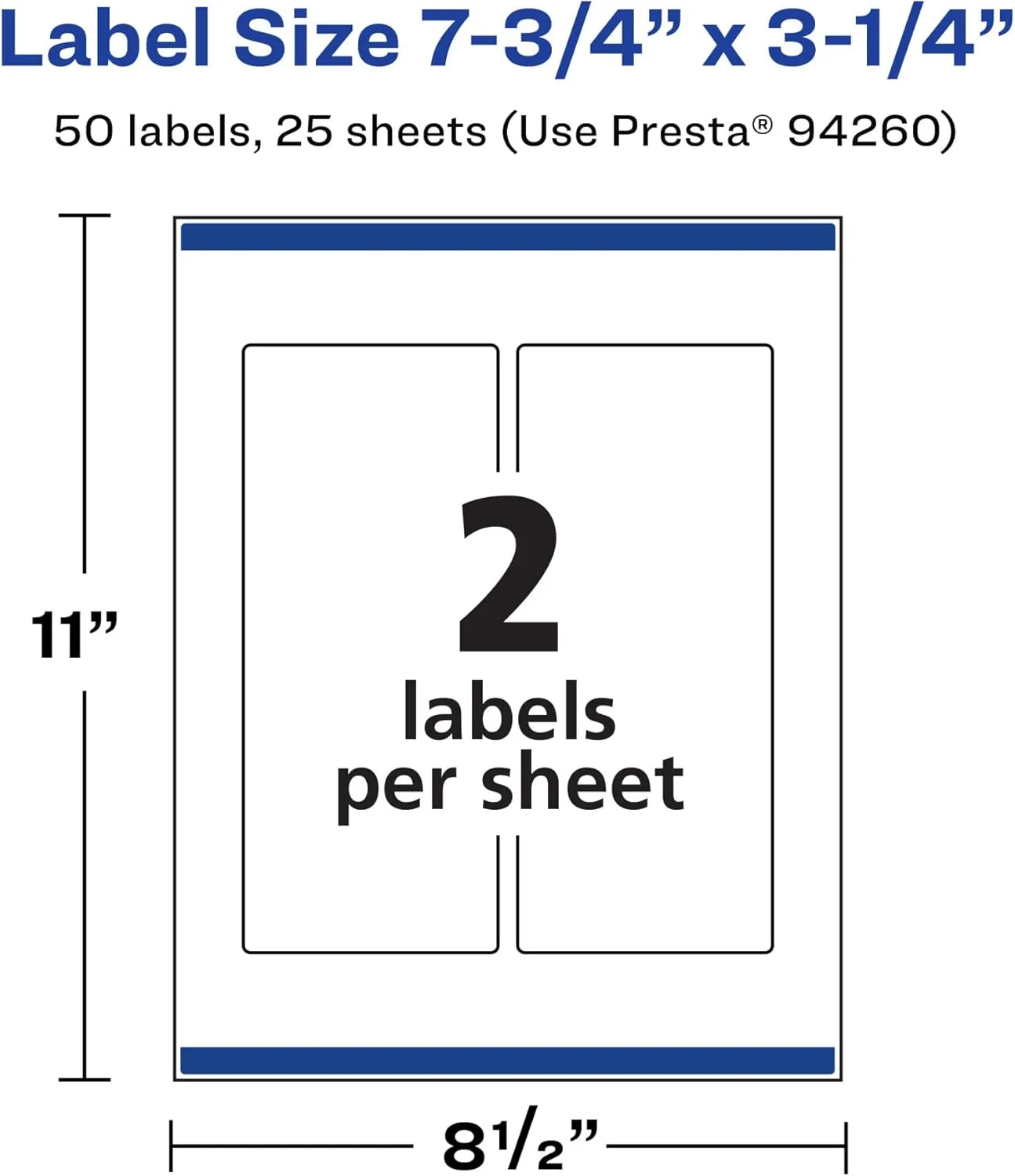 Avery Durable Waterproof Rectangle Labels, Sure Feed Technology, 7.75" x 3.25"
