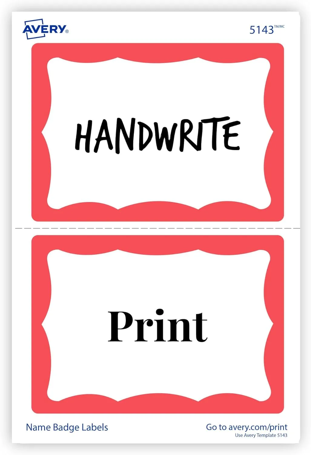 AVERY Customizable White Name Tags, Printable Removable Badges