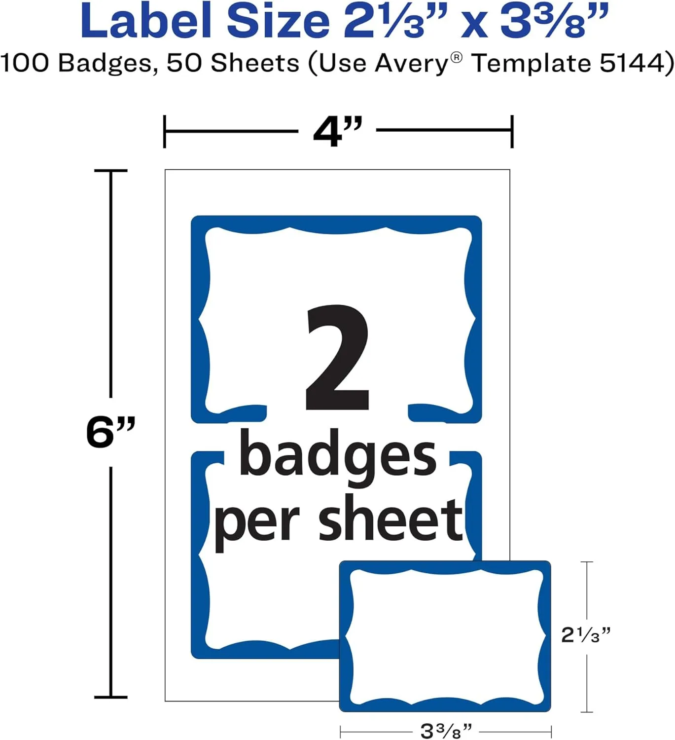 AVERY Customizable White Name Tags, Printable Removable Badges