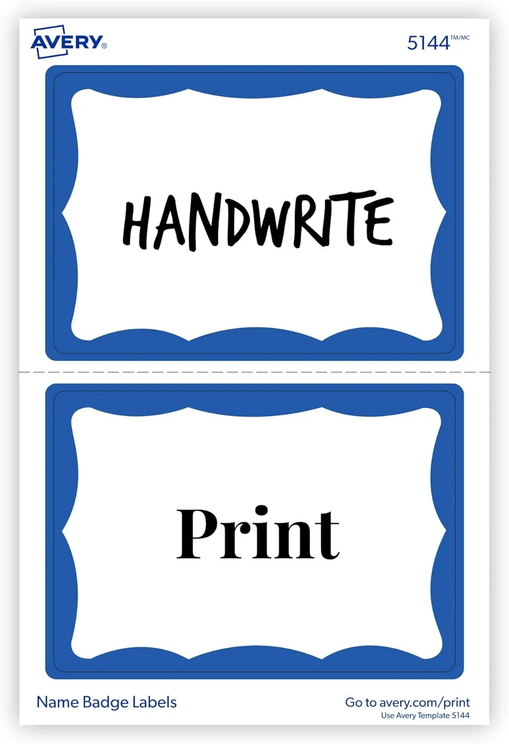 AVERY Customizable White Name Tags, Printable Removable Badges
