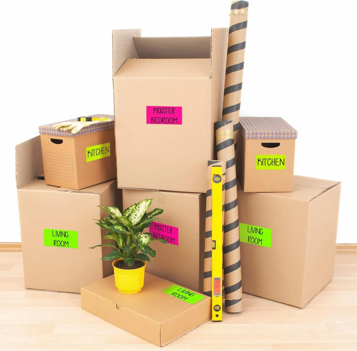 Avery 2" x 4" Neon Shipping Labels with Sure Feed for Laser Printers
