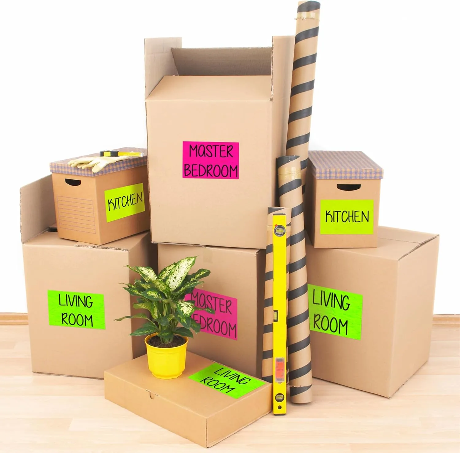 Avery Neon Shipping Labels for Laser Printers, 5-1/2" x 8-1/2", 200 Neon Green (5952)