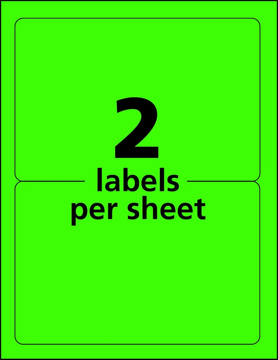 Avery Neon Shipping Labels for Laser Printers, 5-1/2" x 8-1/2", 200 Neon Green (5952)