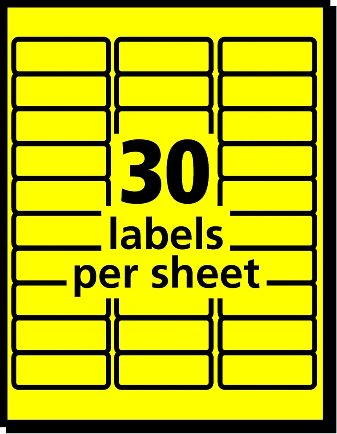 Avery Printable Address Labels with Sure Feed, 1" x 2-5/8", Neon Yellow, 750 Blank Mailing Labels (5972)