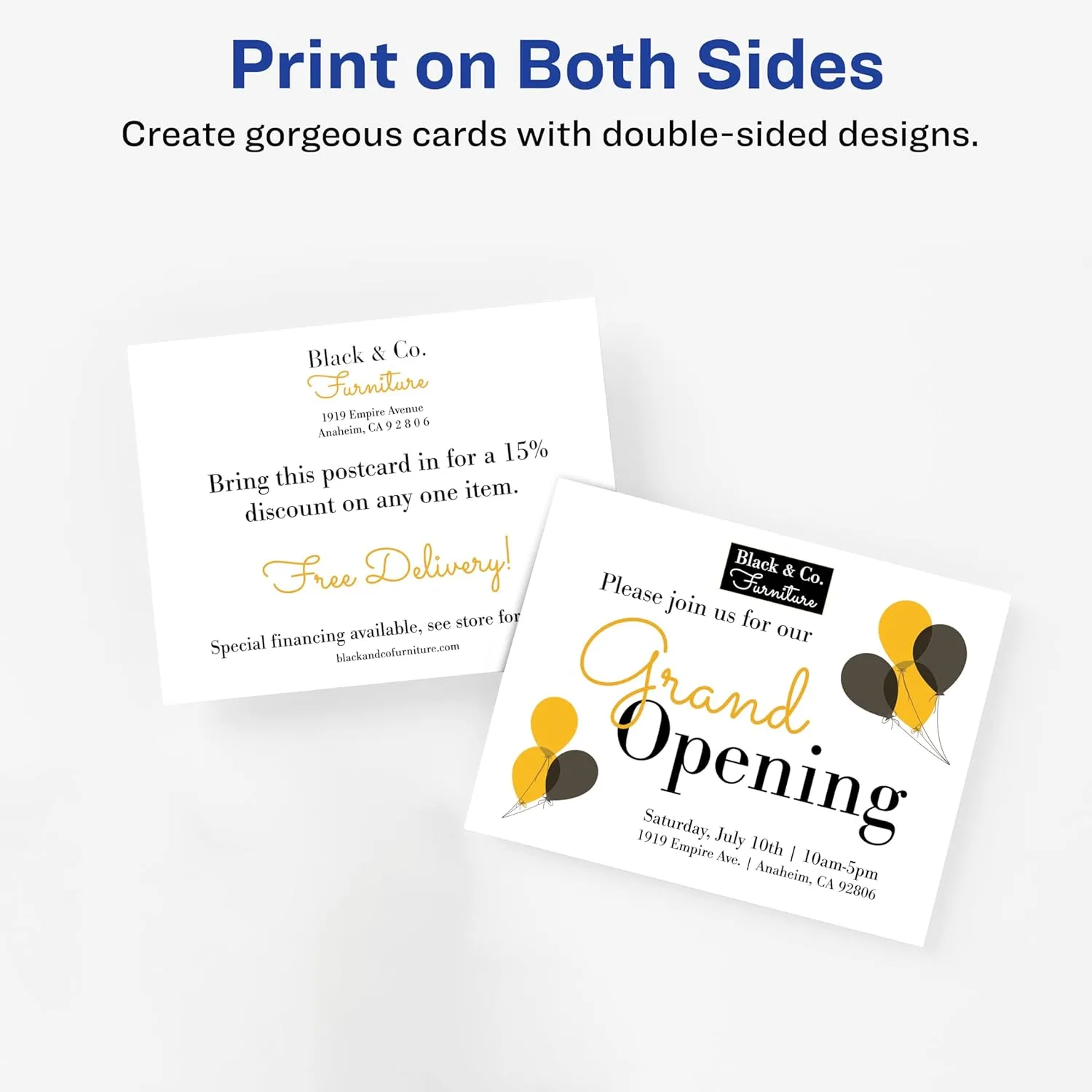 Avery Printable Postcards, 4.25" x 5.5", Matte White, 200 Blank Postcards (8387)