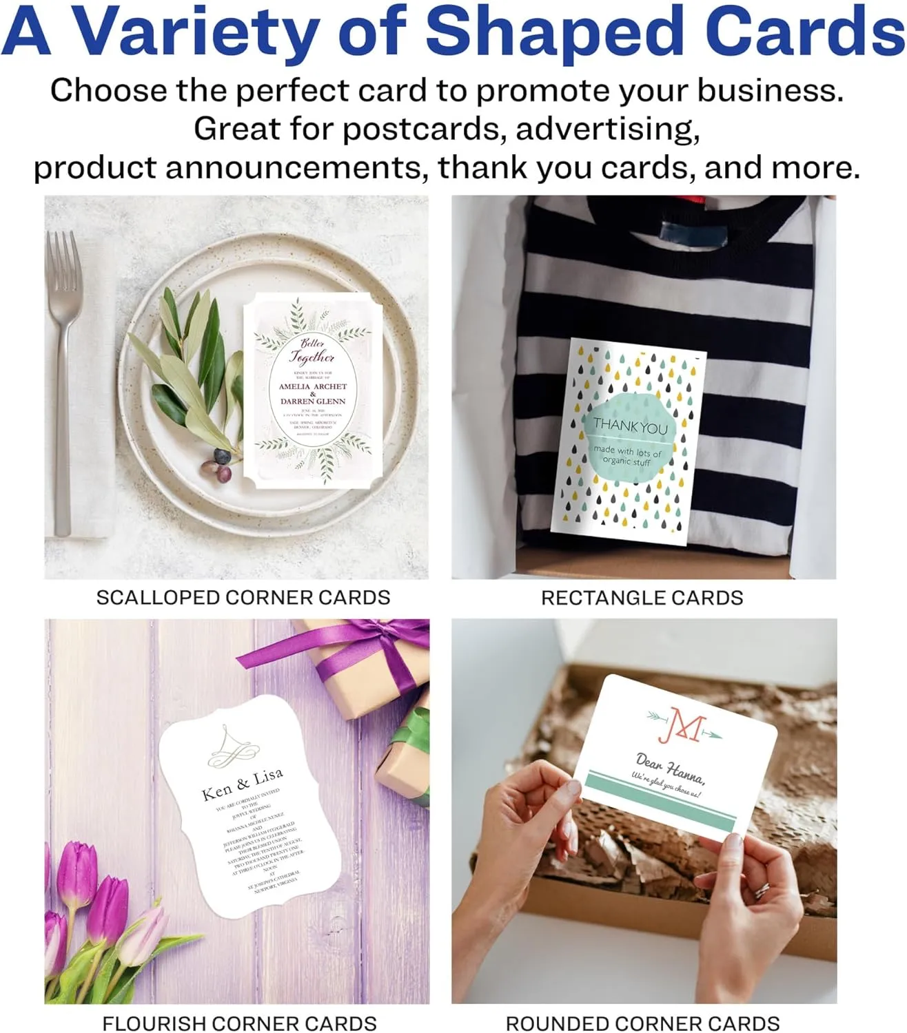 Avery Printable Postcards with Sure Feed Technology, 4" x 6", White, 80 Blank Postcards