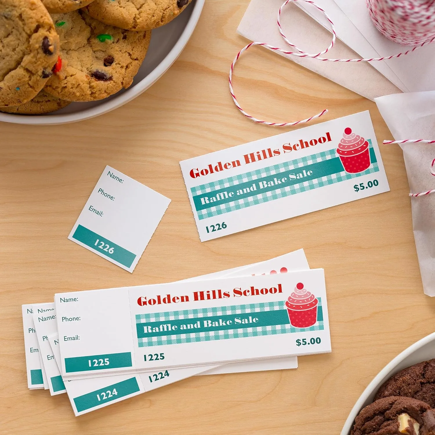 Avery Printable Tickets with Tear-Away Stubs, 1.75" x 5.5", Matte White, 500 Blank Tickets for Laser and Inkjet Printers (16795) 0 500 tickets