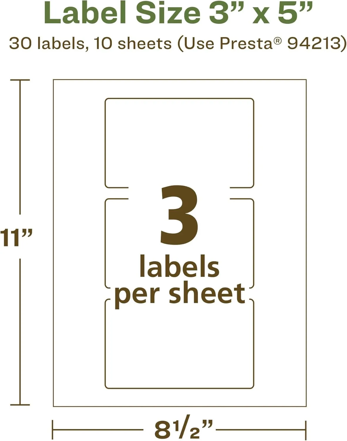 Avery EcoFriendly Matte White Recycled Rectangle Labels, 3" x 5", Print-to-The-Edge, Matte White Labels, Permanent Adhesive