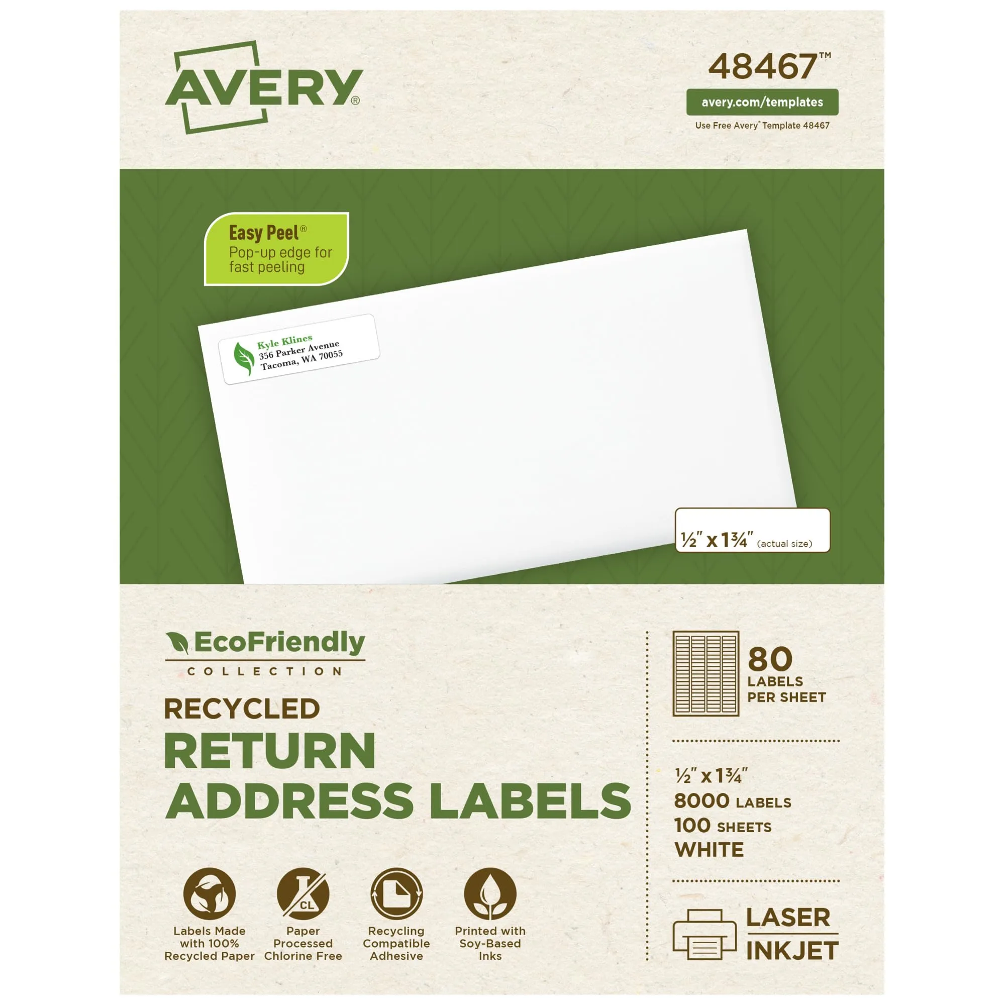 Avery EcoFriendly Recycled Address Labels