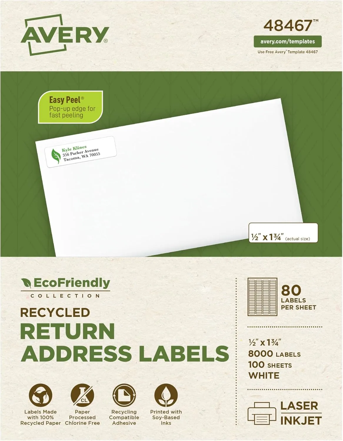 Avery EcoFriendly Recycled Address Labels