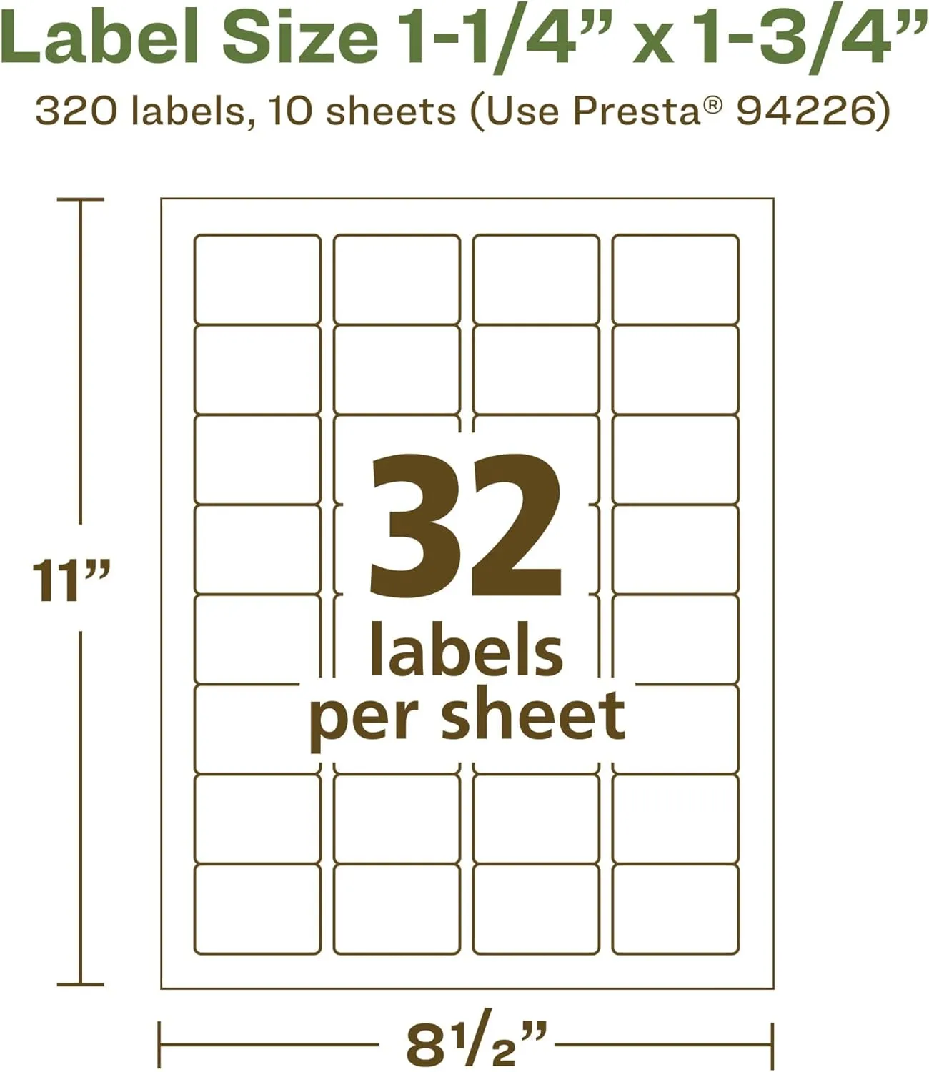 Avery EcoFriendly Matte White Recycled Rectangle Labels, 1.25" x 1.75", Matte White Labels, Permanent Adhesive