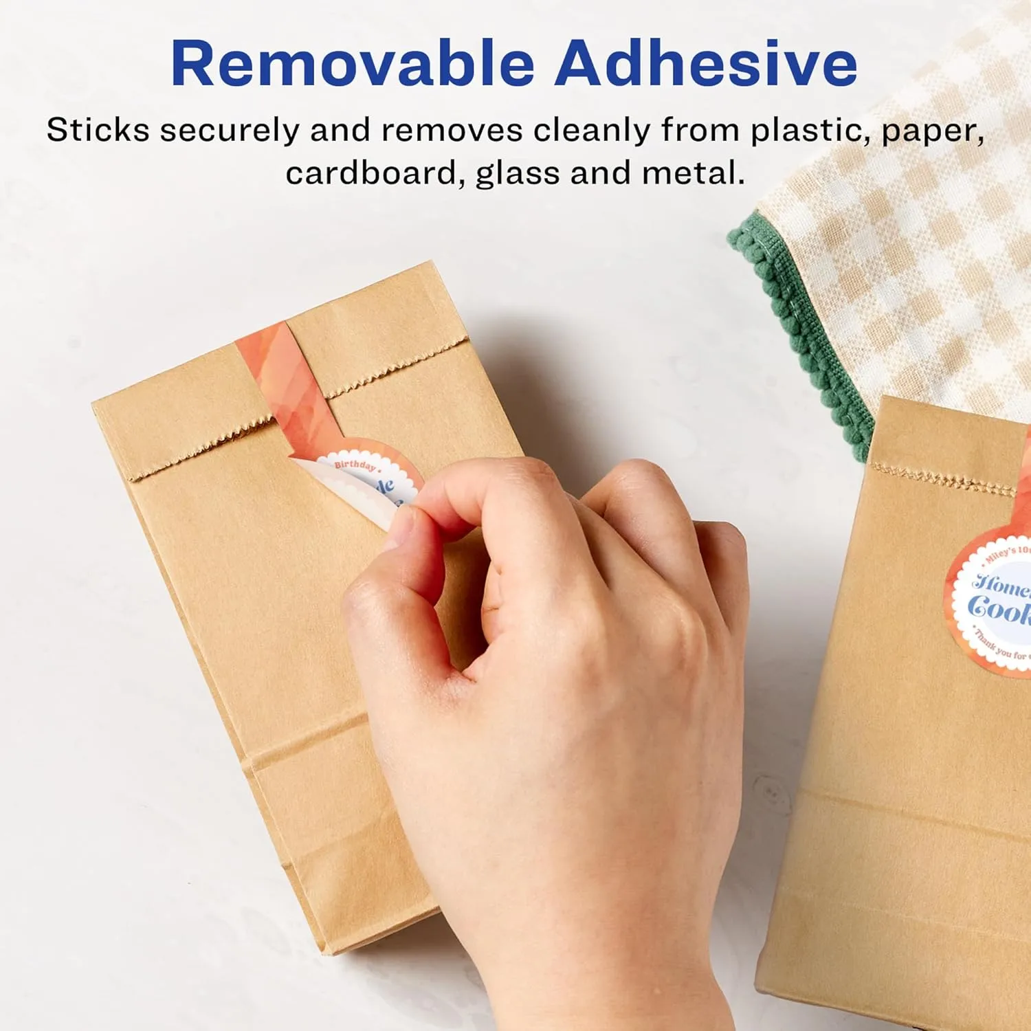 Avery Matte White Removable Lollipop Labels, Sure Feed, 1.5" x 4", 120 Labels