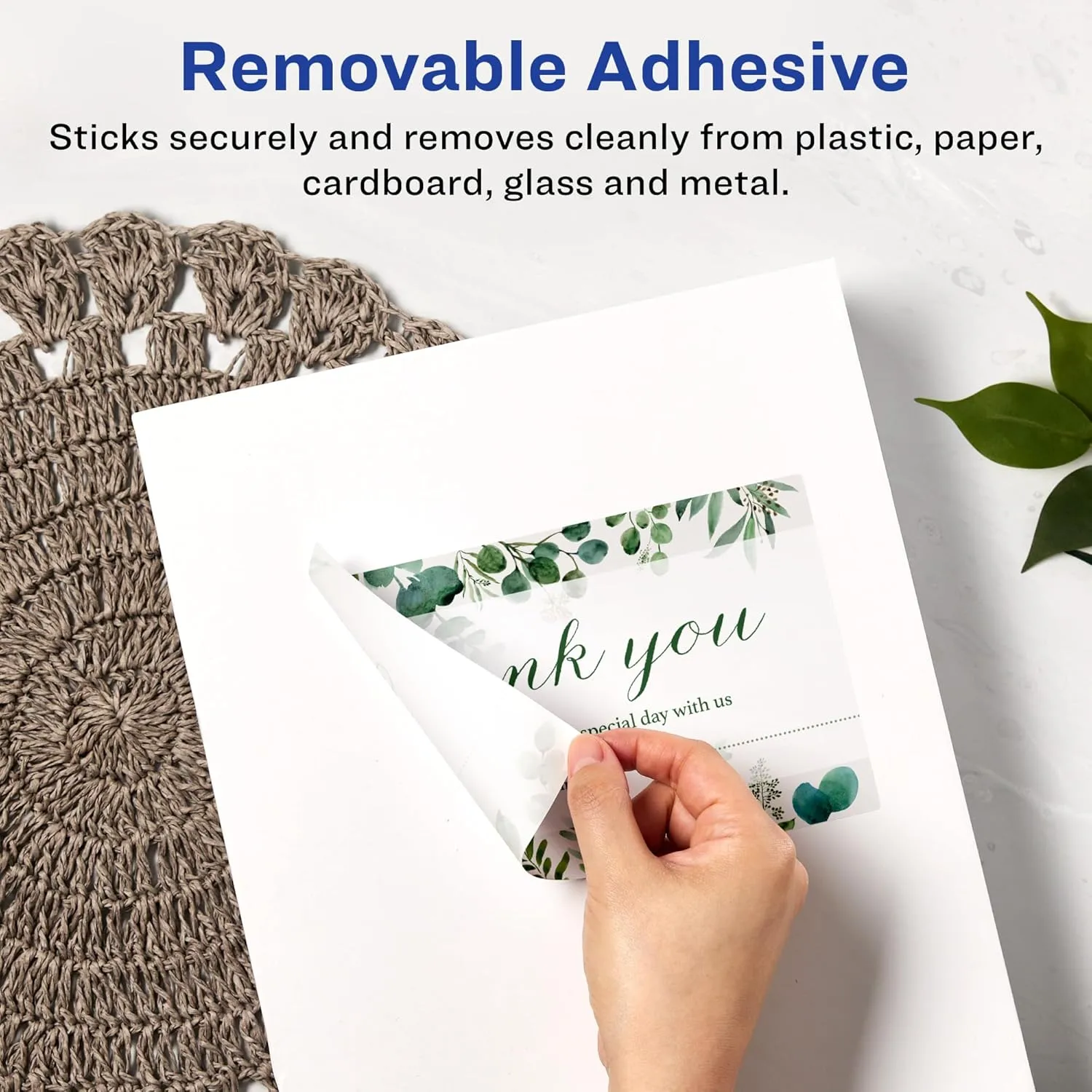 Avery Matte White Removable Rectangle Labels, Sure Feed Technology, Print-to-The-Edge, 4.75" x 7.75", 30 Removable Labels