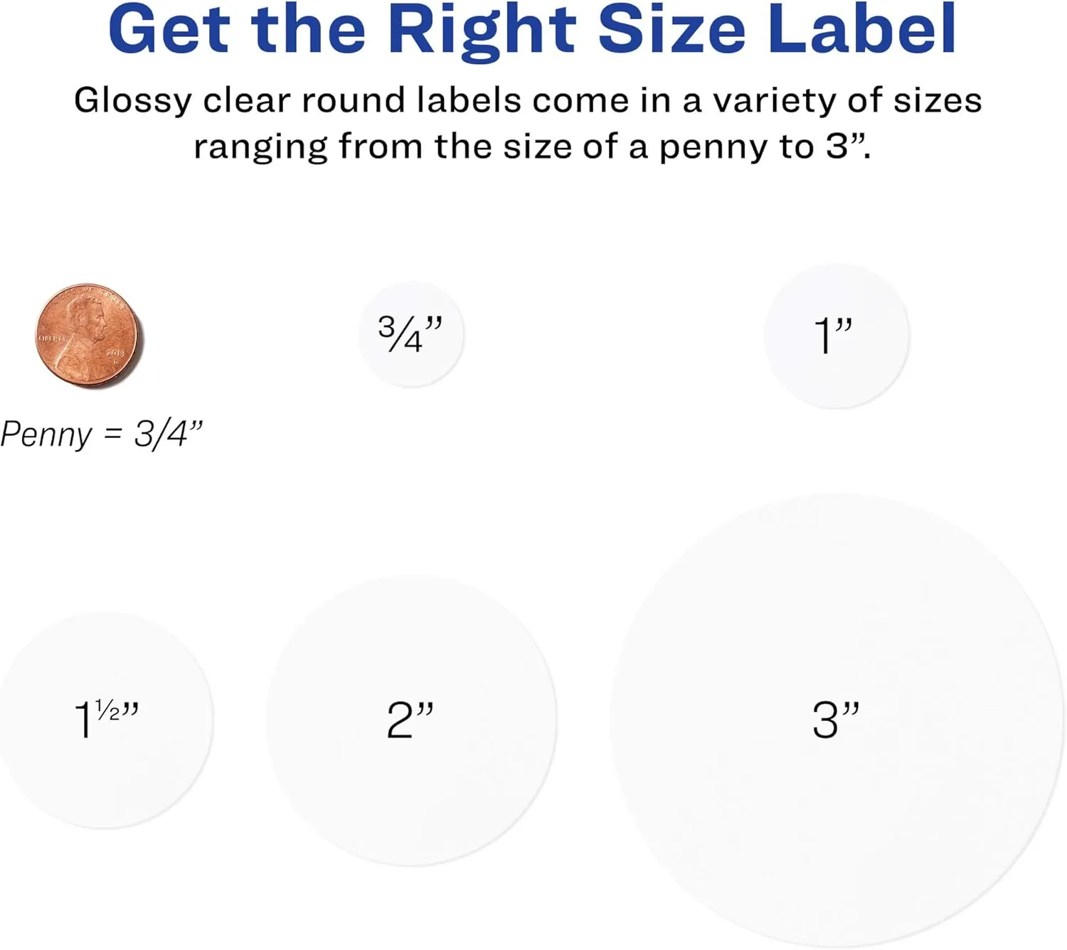 Avery Printable Round Labels with Sure Feed, 2" Diameter, Glossy Clear, 120 Customizable Labels (22825)
