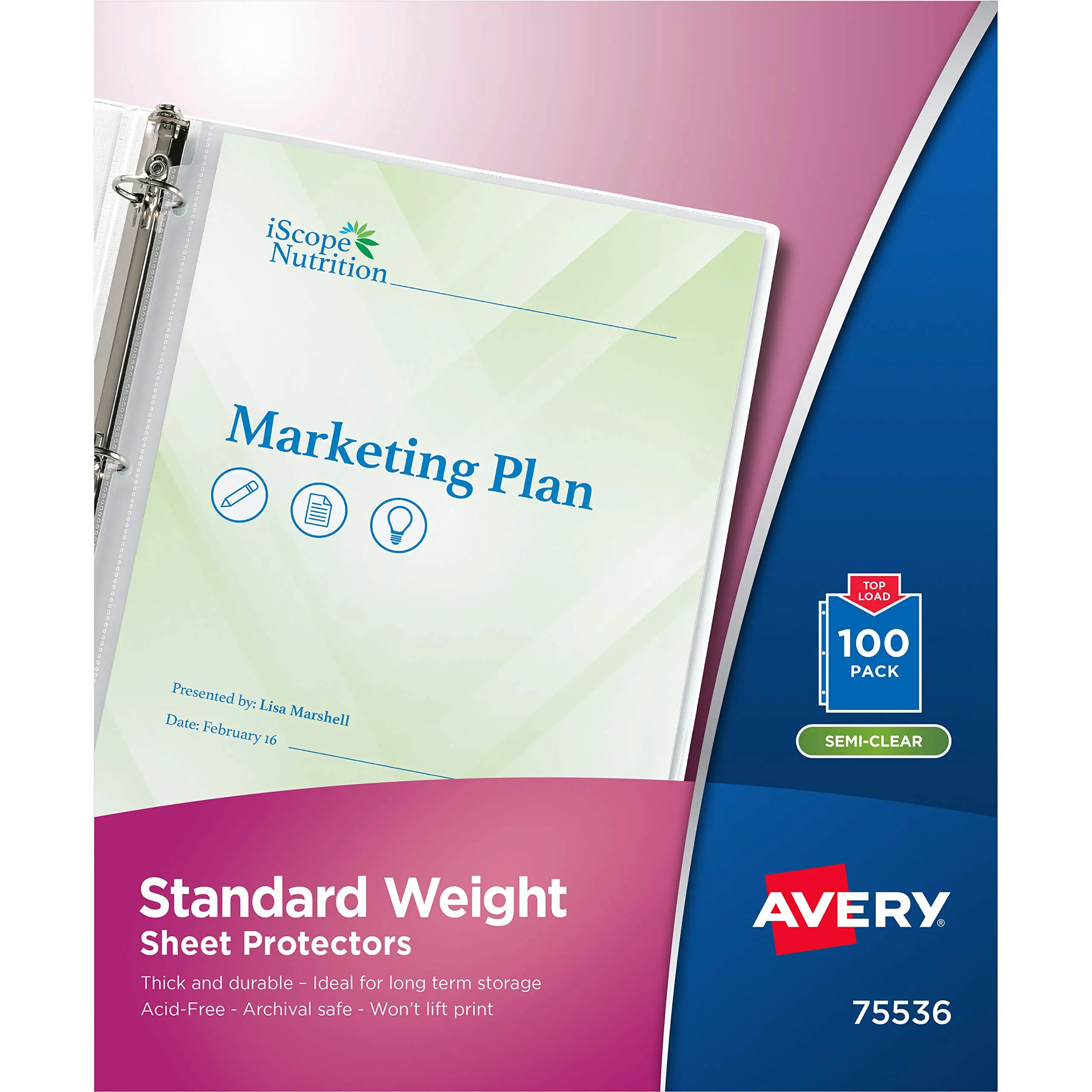 Avery Top-Loading Standard Weight Sheet Protectors