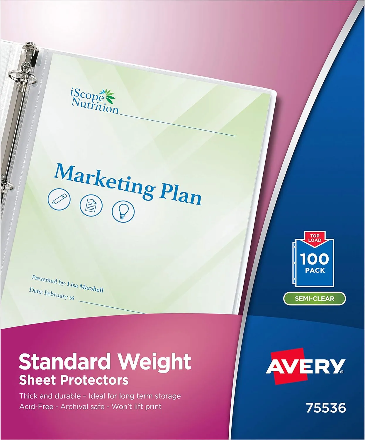 Avery Top-Loading Standard Weight Sheet Protectors